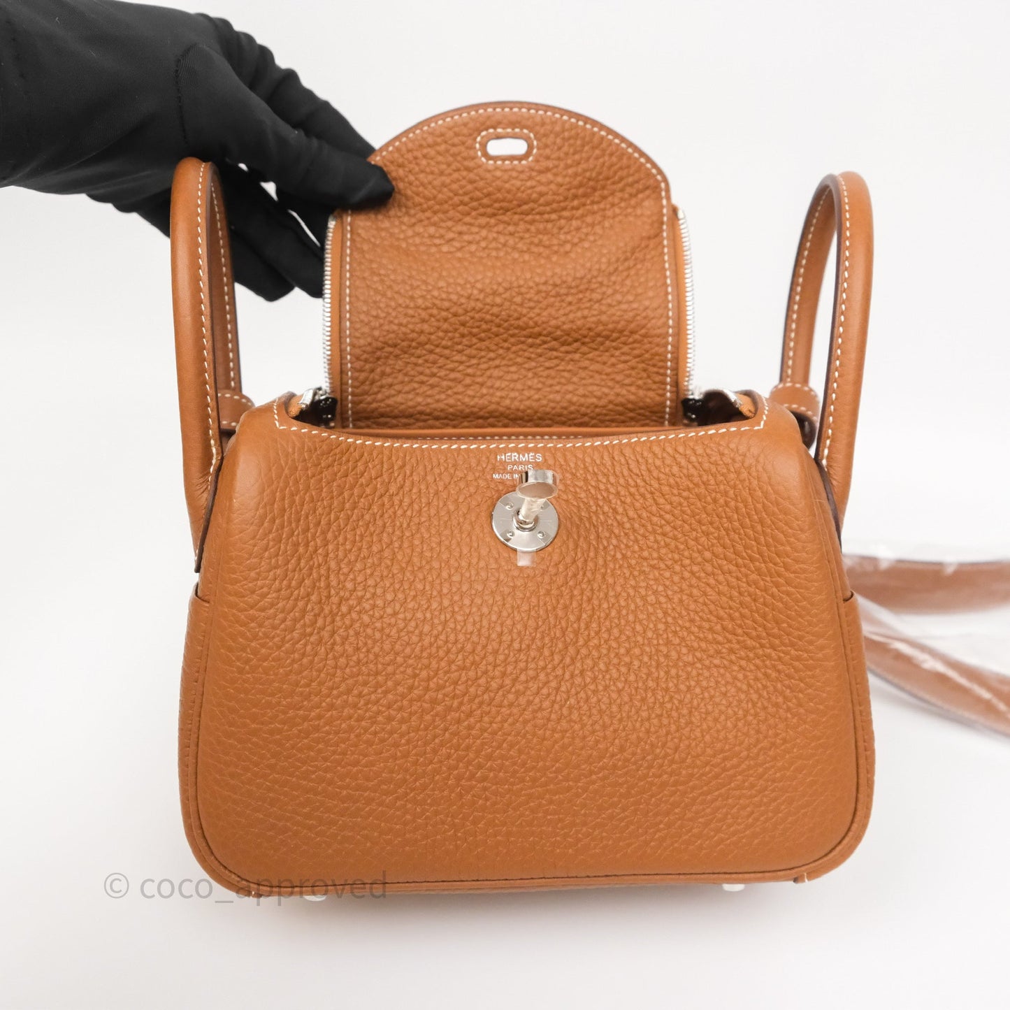 Hermès Mini Lindy 20 Gold 37 Clemence Palladium Hardware