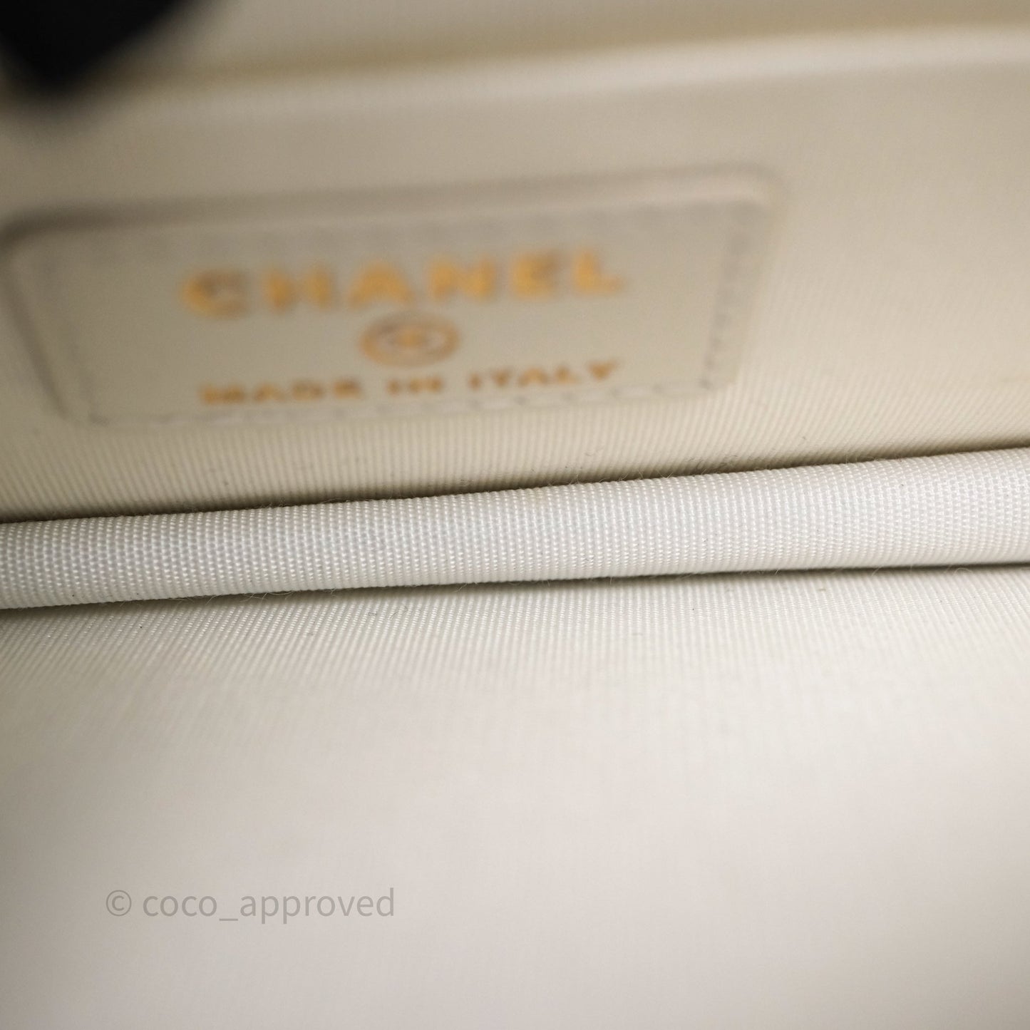 Chanel Mini Wallet On Large Pearl Chain WOC Quilted White Lambskin Gold Hardware