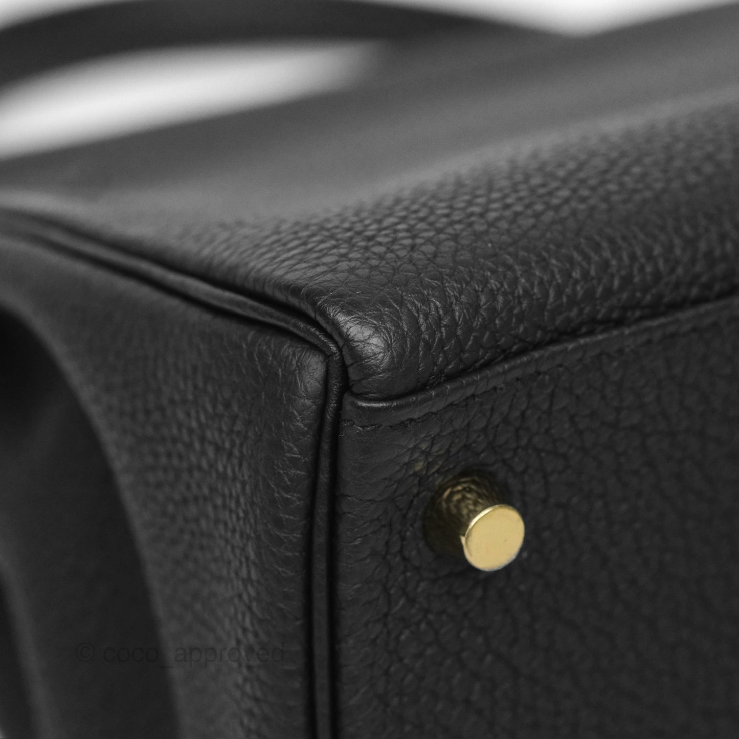 Hermès Kelly 28 Retourne Noir Black 89 Clemence Gold Hardware