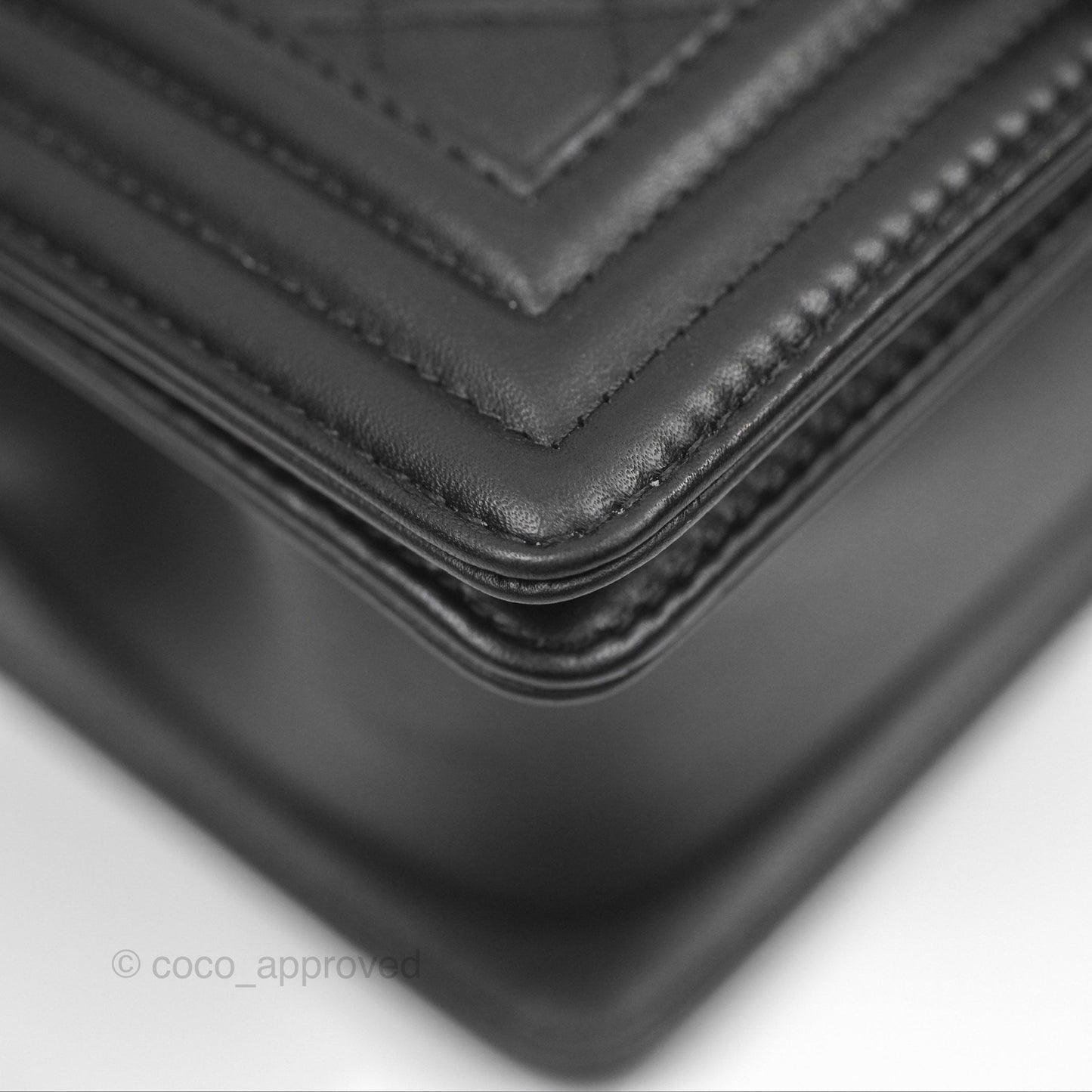 Chanel Small Boy Quilted Black Calfskin Ruthenium Hardware
