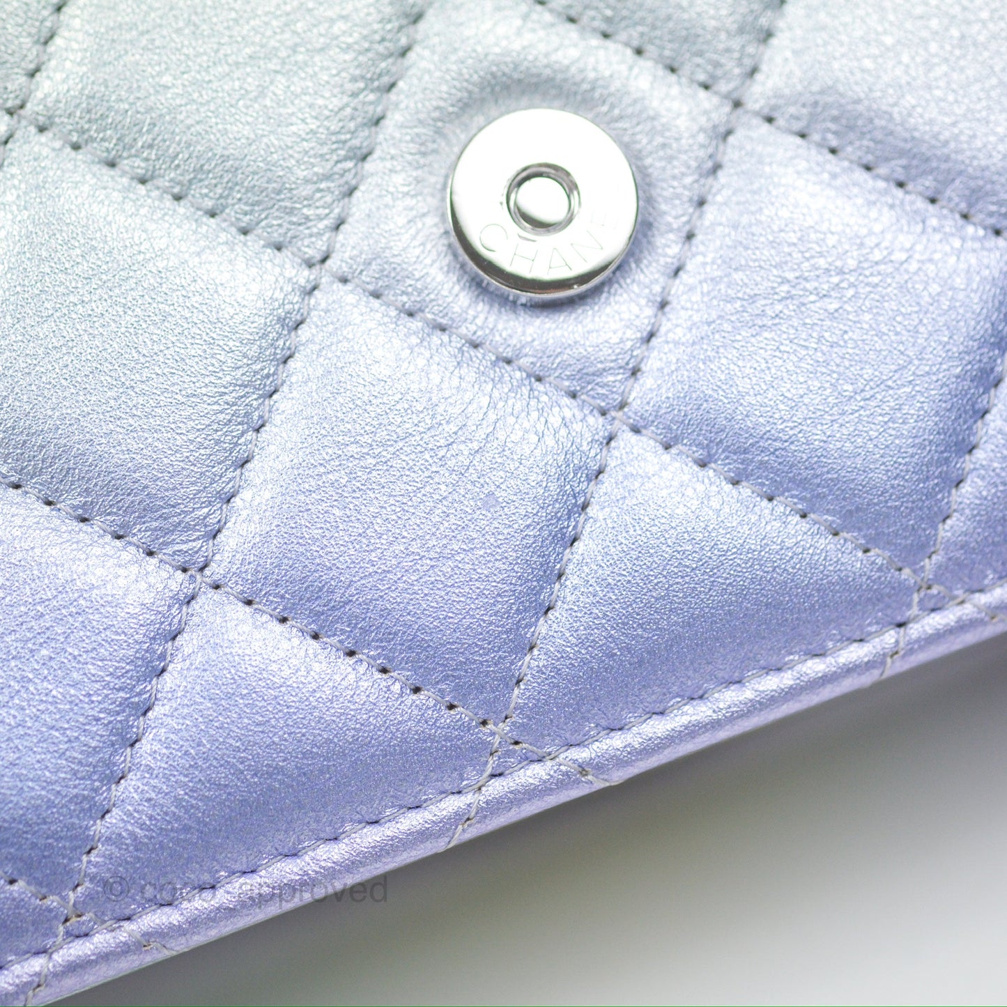 Chanel Classic Quilted Wallet on Chain WOC Iridescent Rainbow Calfskin 21K