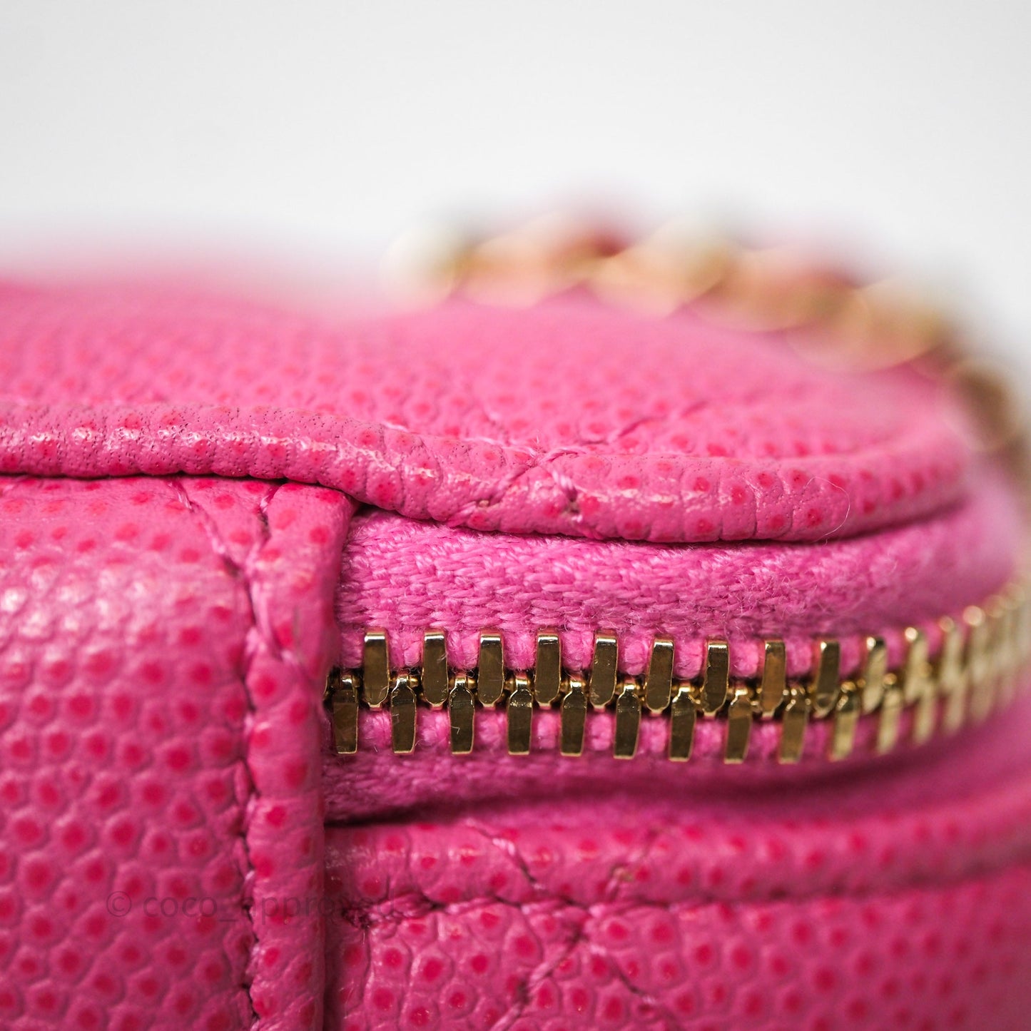 Chanel Classic Vanity With Chain Pink Caviar Gold Hardware