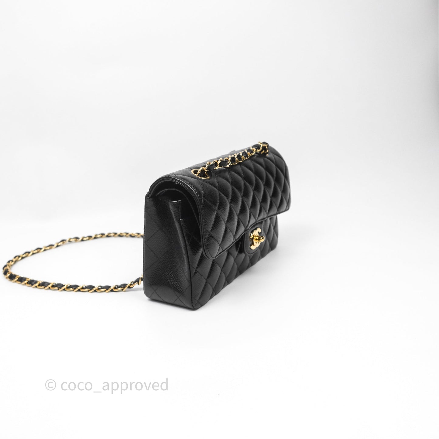 Chanel Small Classic Quilted Flap Black Caviar Gold Hardware
