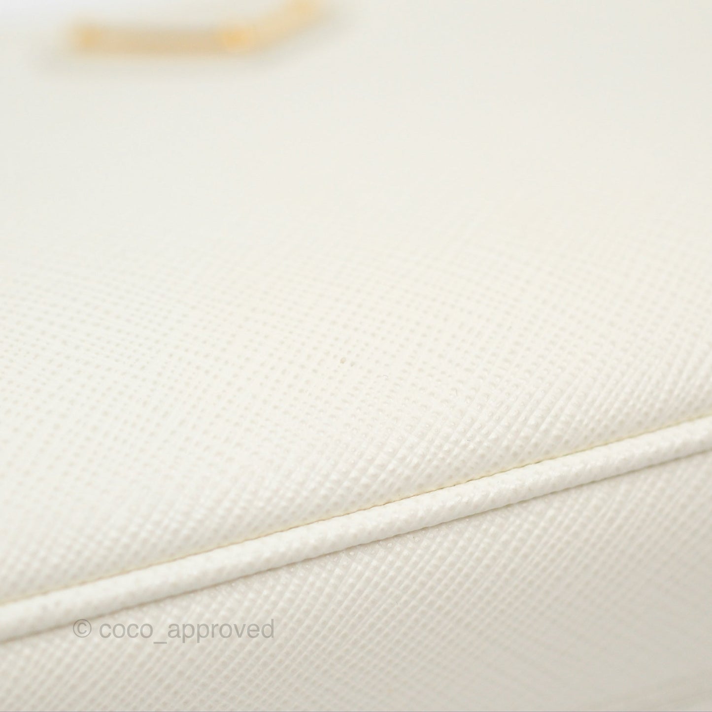 Prada Re-Edition 2005 Ivory White Saffiano Leather Bag Gold Hardware