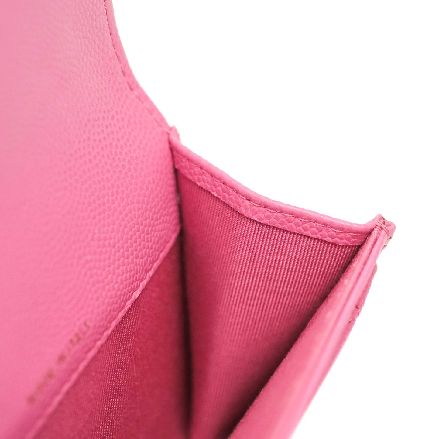 Chanel Caviar Quilted Flap Card Holder Pink Gold Hardware
