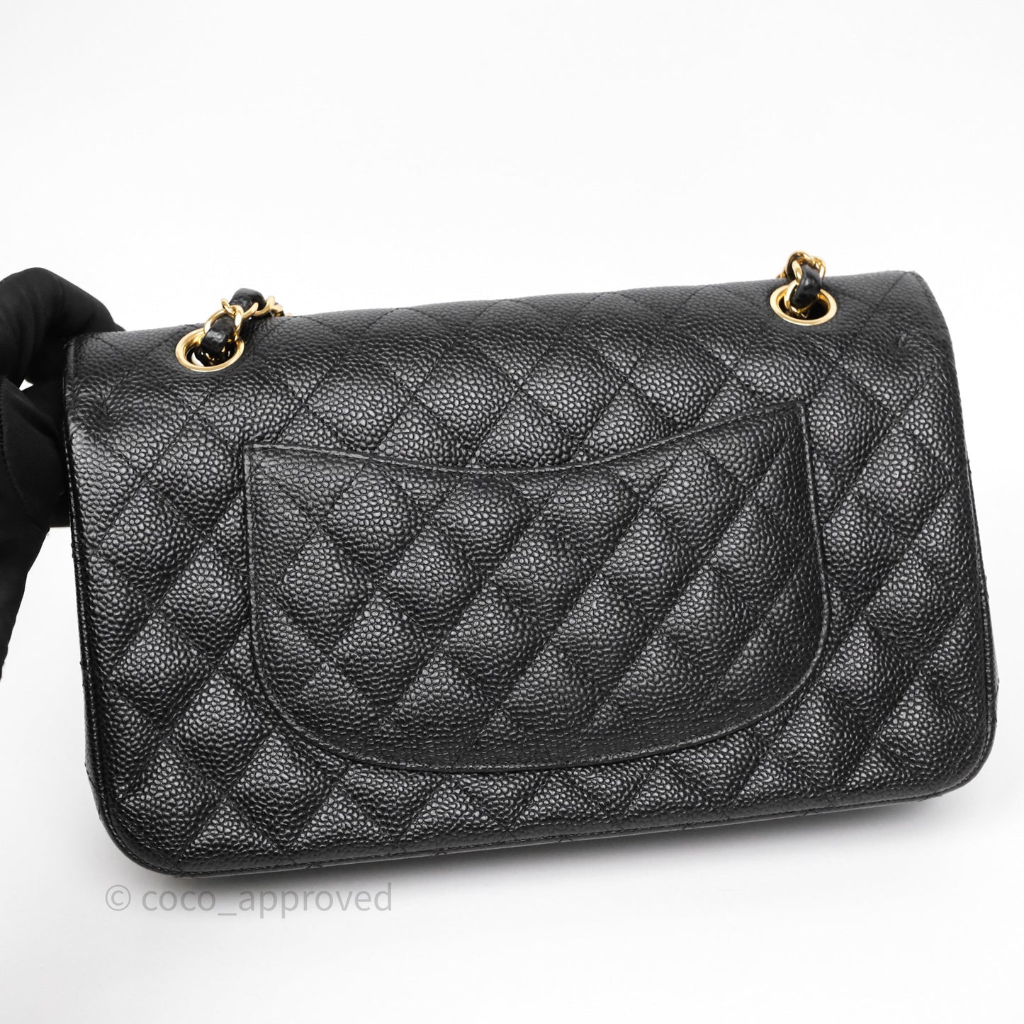 Chanel Classic M/L Medium Flap Quilted Black Caviar Gold Hardware