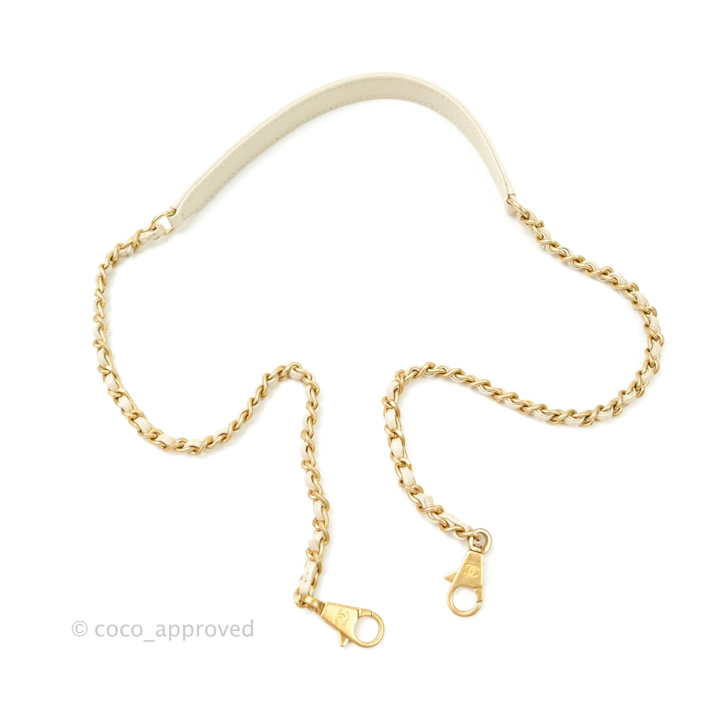 Chanel Mini Coco Handle Chevron Stone White Caviar Aged Gold Hardware