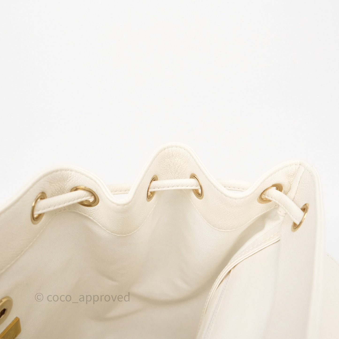 Chanel Quilted Business Affinity Backpack Ivory White Caviar Gold Hardware