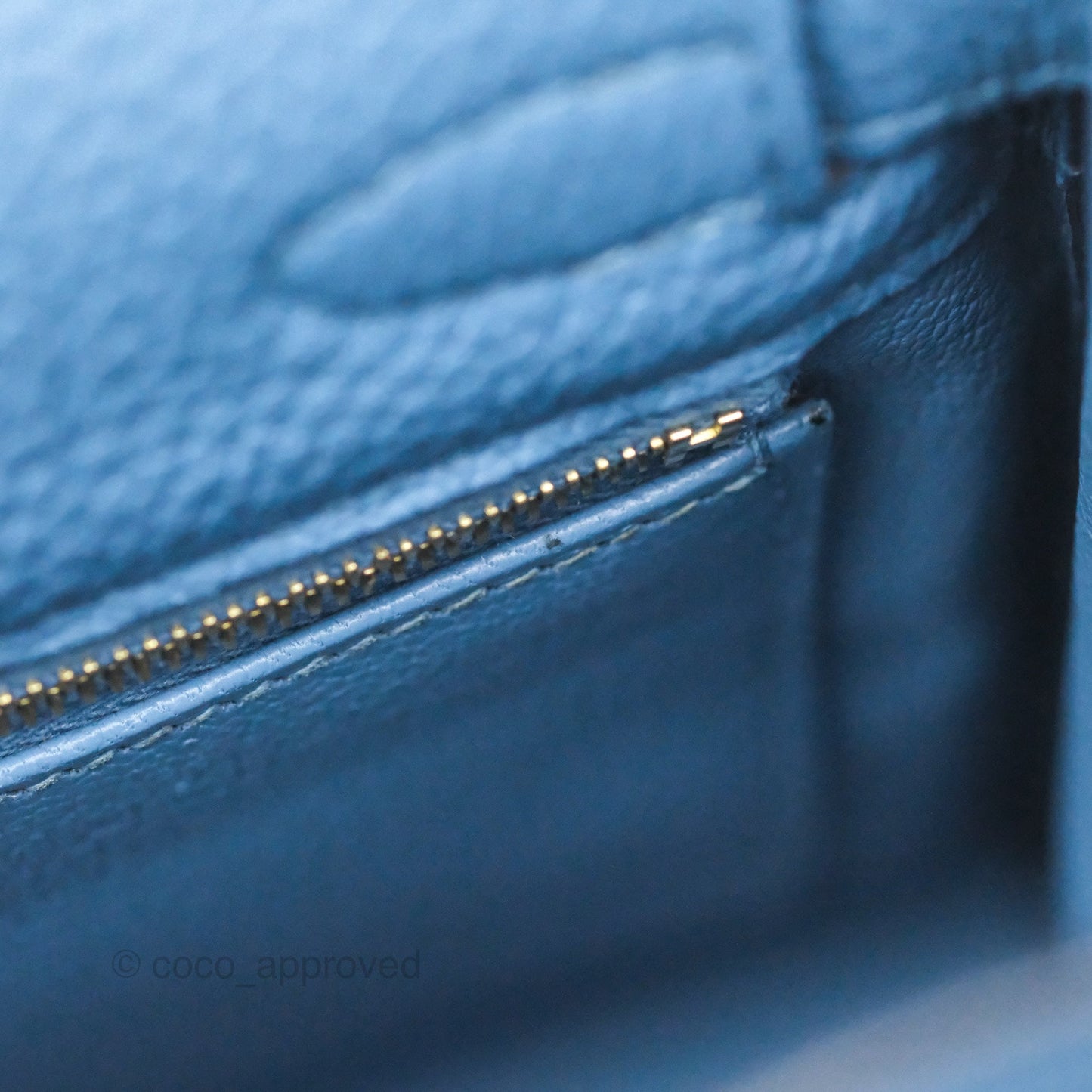 Hermes Kelly 25 Togo Bleu Azur 7R Gold Hardware