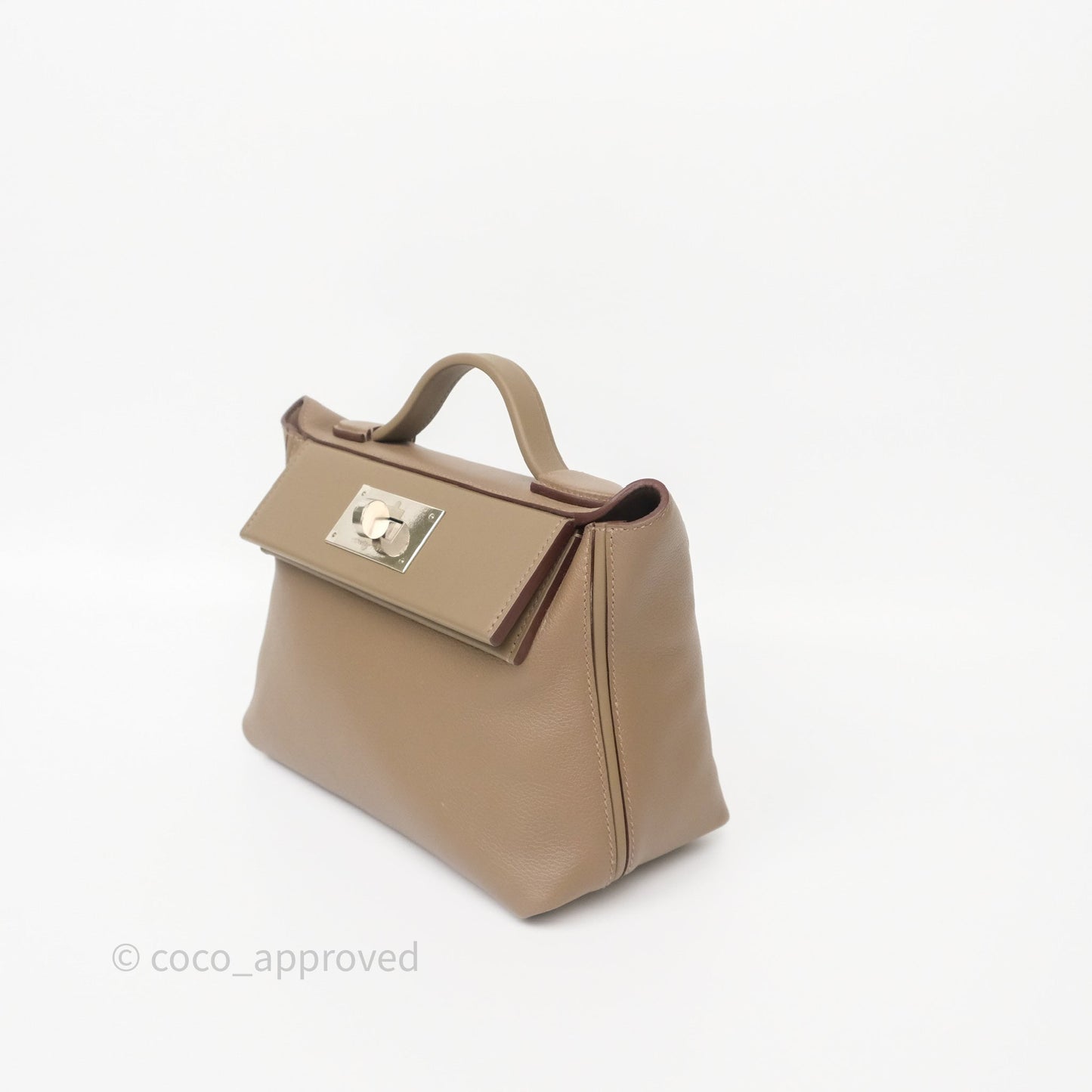 Hermès 24/24 21 Mini Etoupe 18 Evercolor/ Swift Palladium Hardware