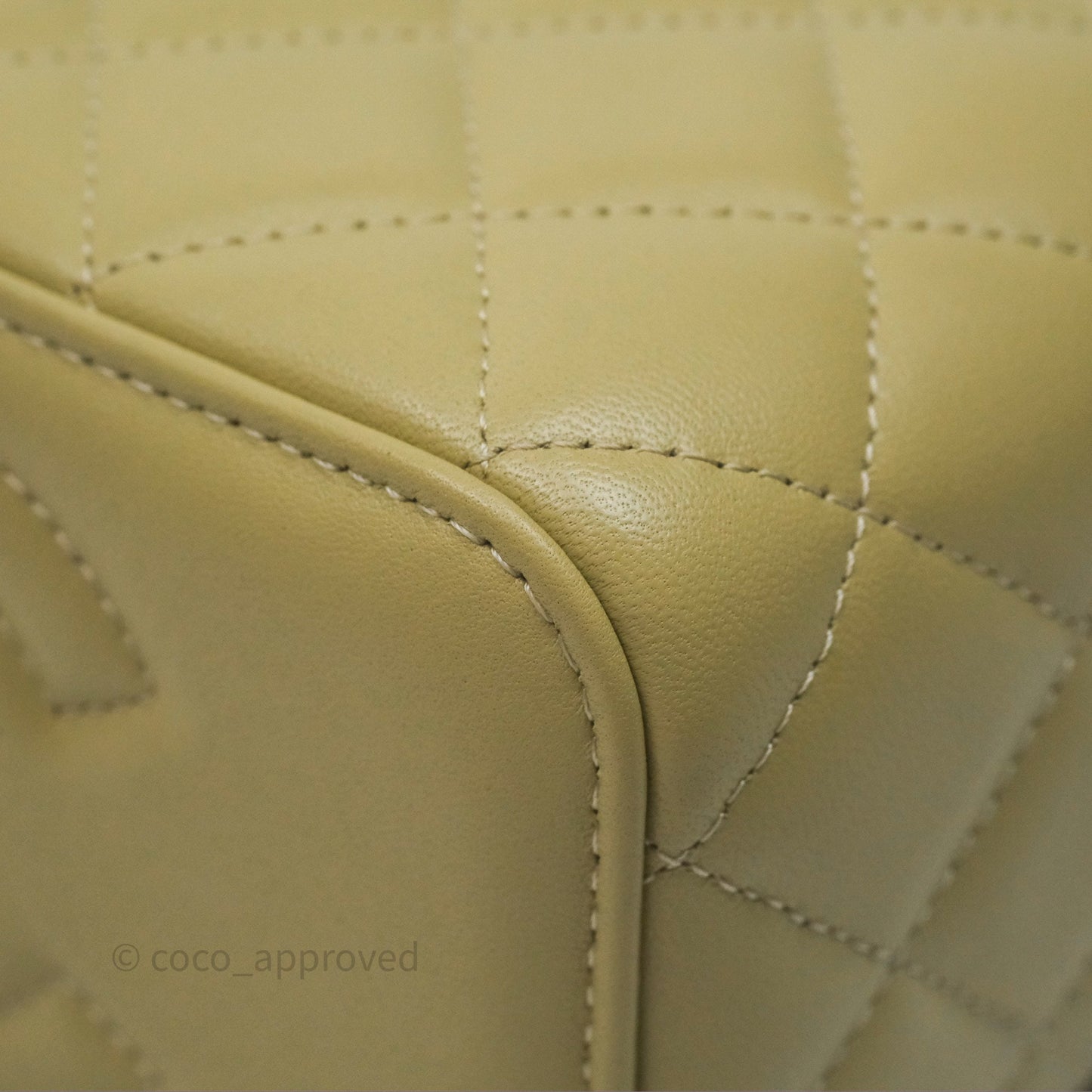 Chanel Top Handle Vanity with Chain Olive Green Lambskin Aged Gold Hardware
