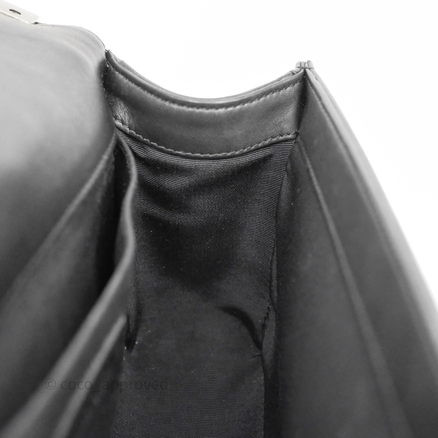 Chanel Quilted Medium Boy Black Lambskin Ruthenium Hardware