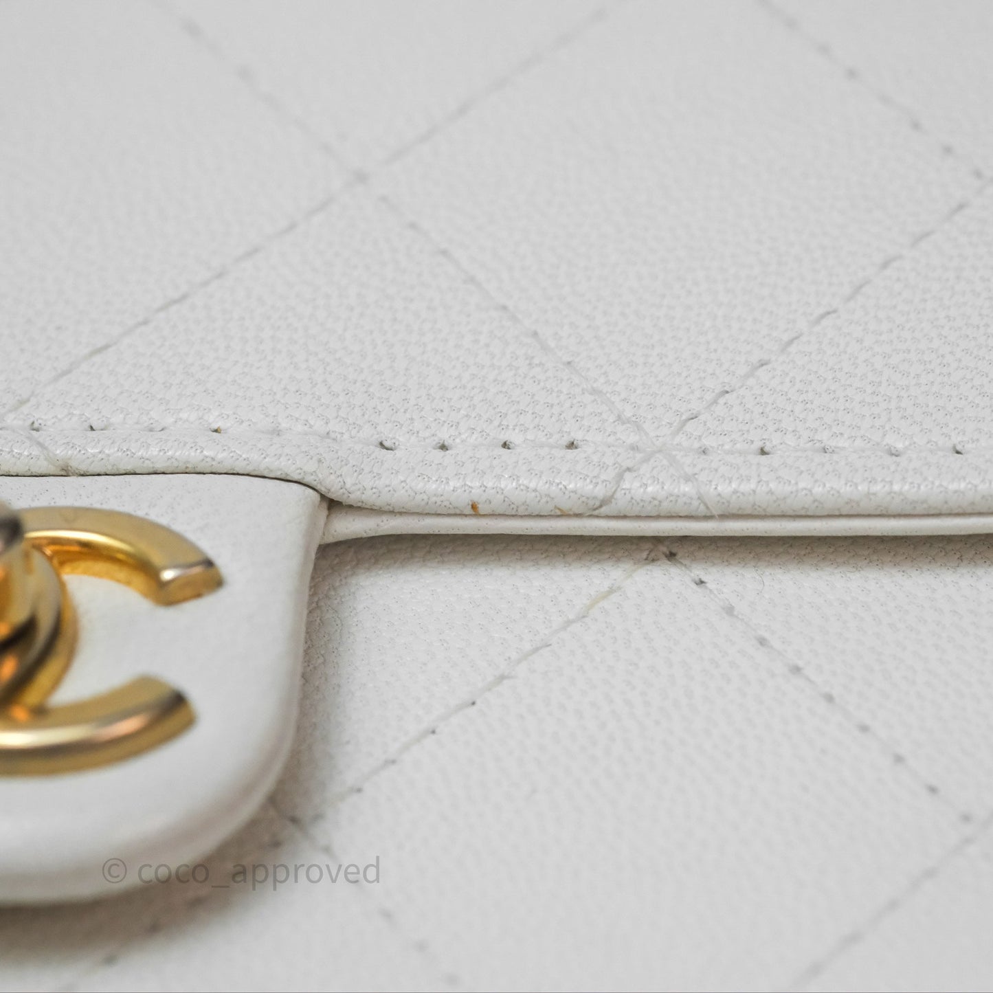 Chanel Quilted Mini Chic Pearls Flap Wallet On Chain WOC White Goatskin Aged Gold Hardware