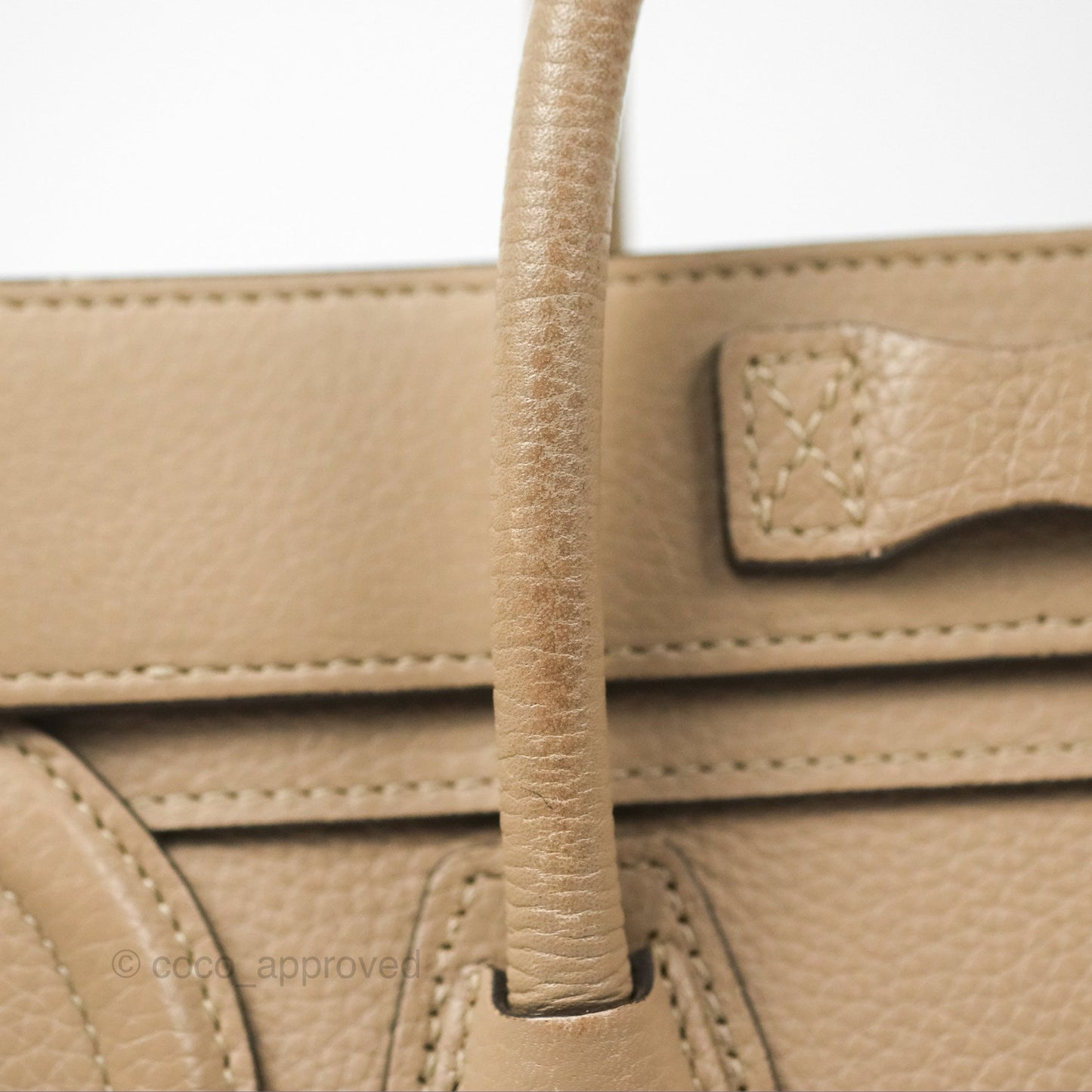 Celine Nano Luggage Bag Dune Drummed Calfskin