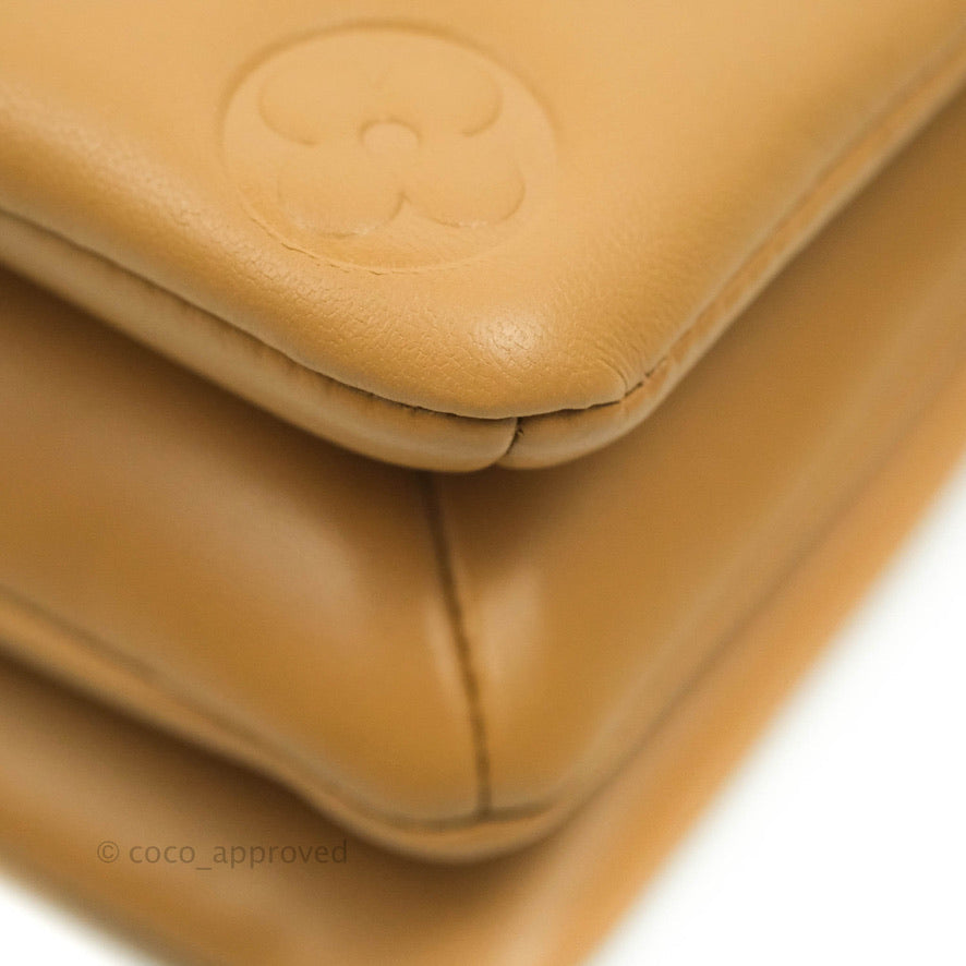 Louis Vuitton Pochette Coussin Monogram Caramel Beige Gold Hardware