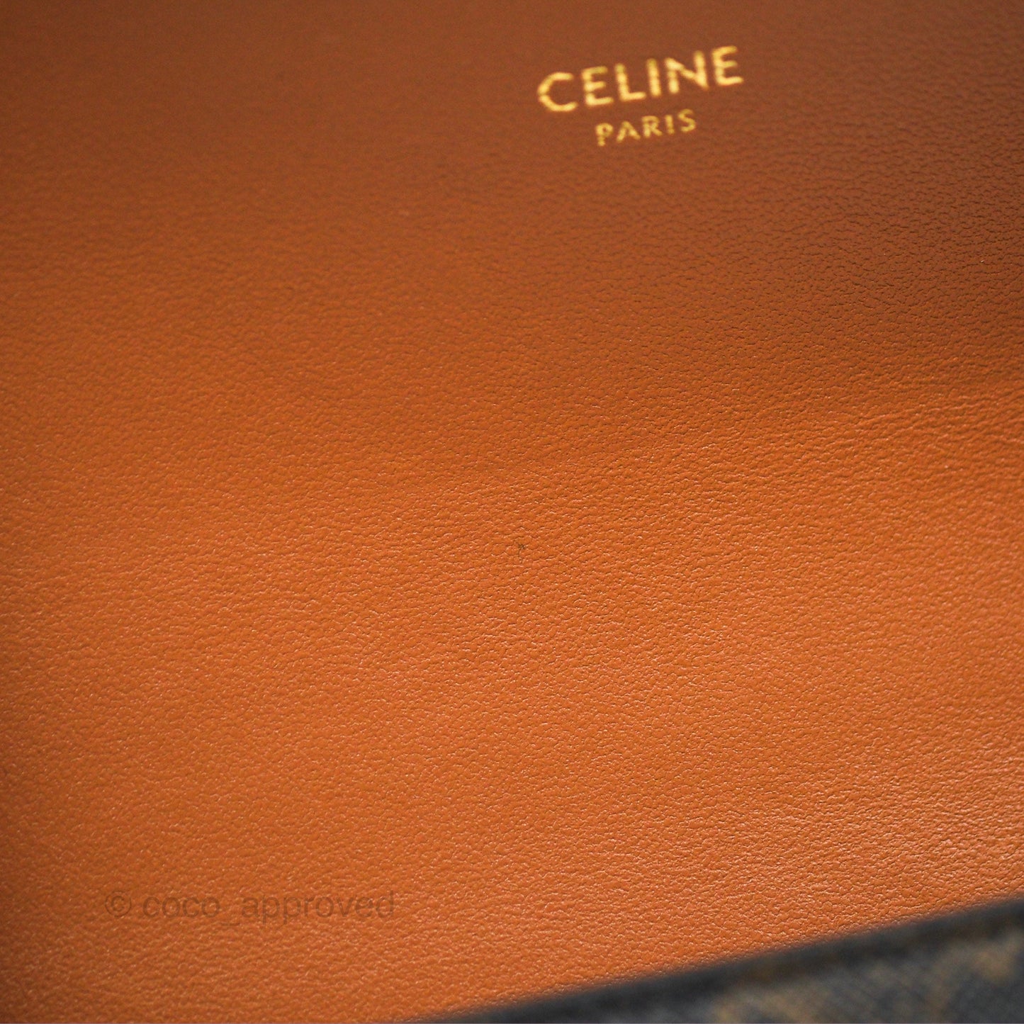 Celine Chain Shoulder Bag Claude in Triomphe Canvas Tan
