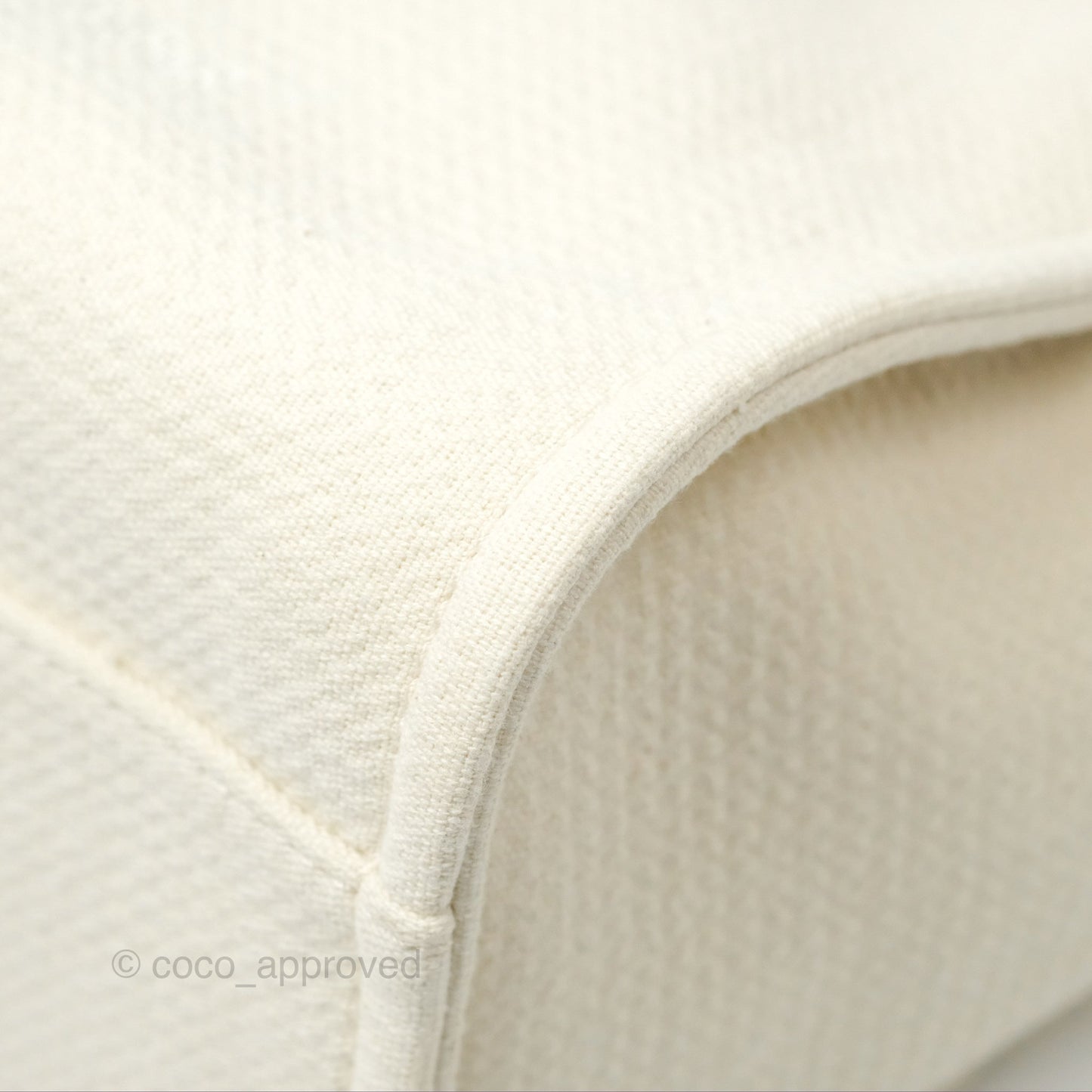 Chanel Medium Deauville Tote Ivory Cotton Silver Hardware