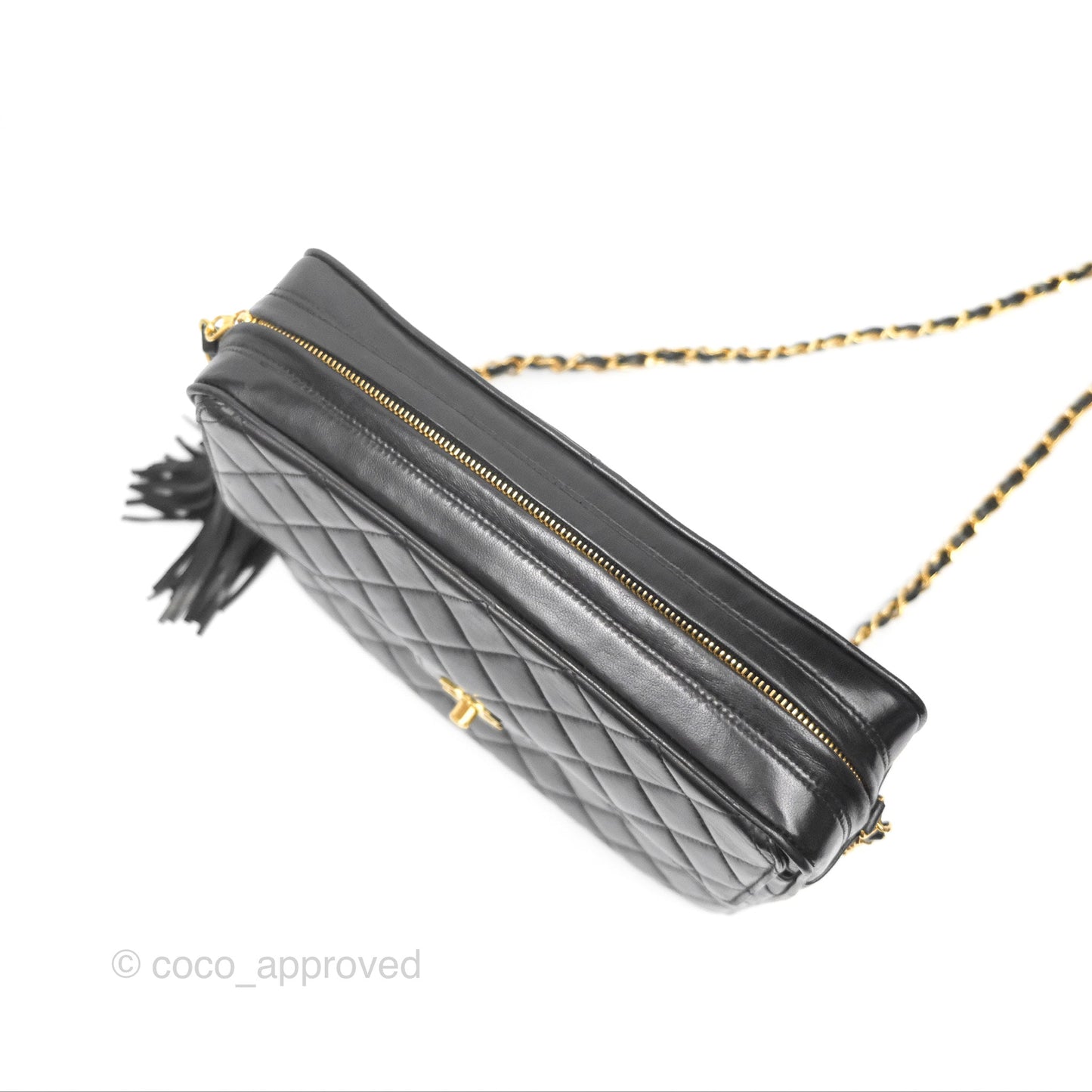 Chanel Vintage Camera Bag Black Lambskin 24K Gold Hardware