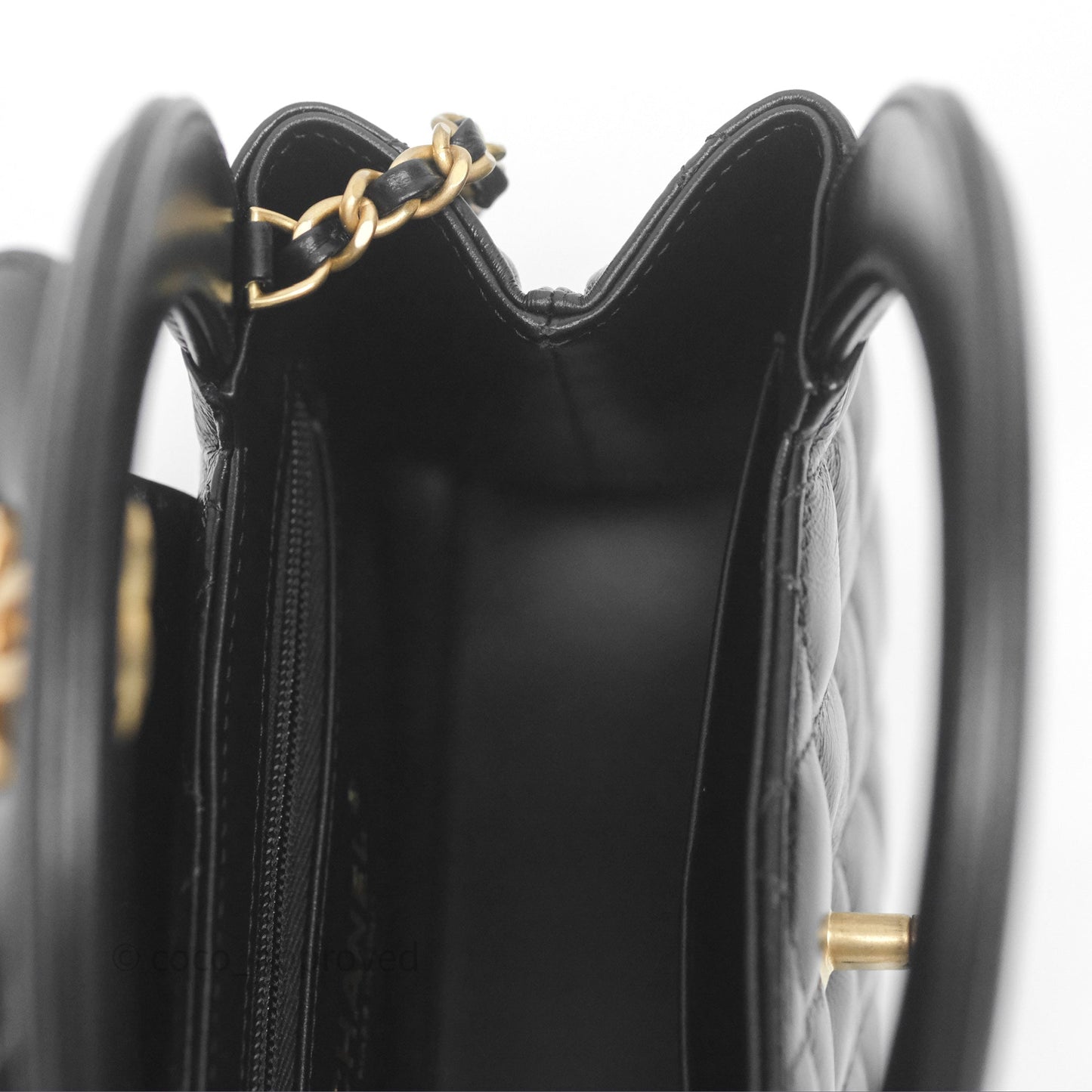 Chanel Kelly Bag Quilted Black Shiny Crumpled Calfskin Aged Gold Hardware