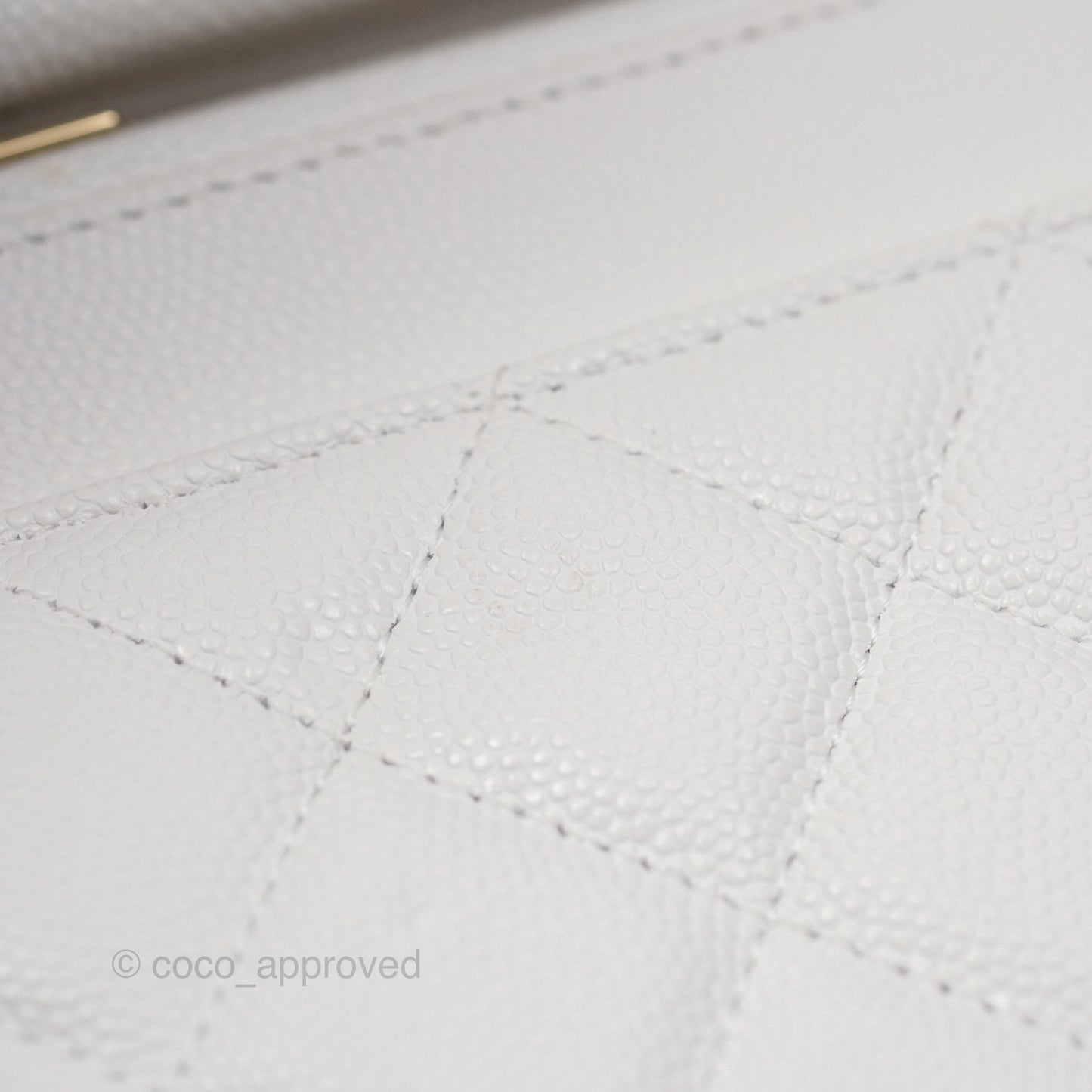 Chanel Quilted Classic Wallet on Chain WOC White Caviar Gold Hardware