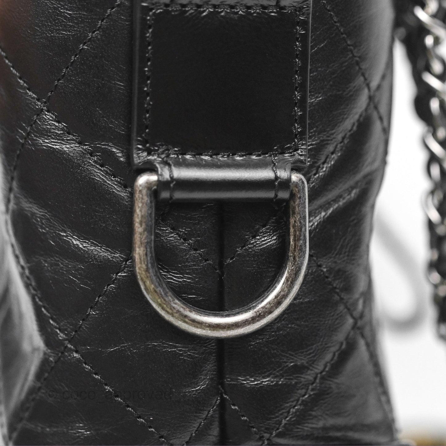 Chanel Small Gabrielle Hobo Quilted Black Aged Calfskin