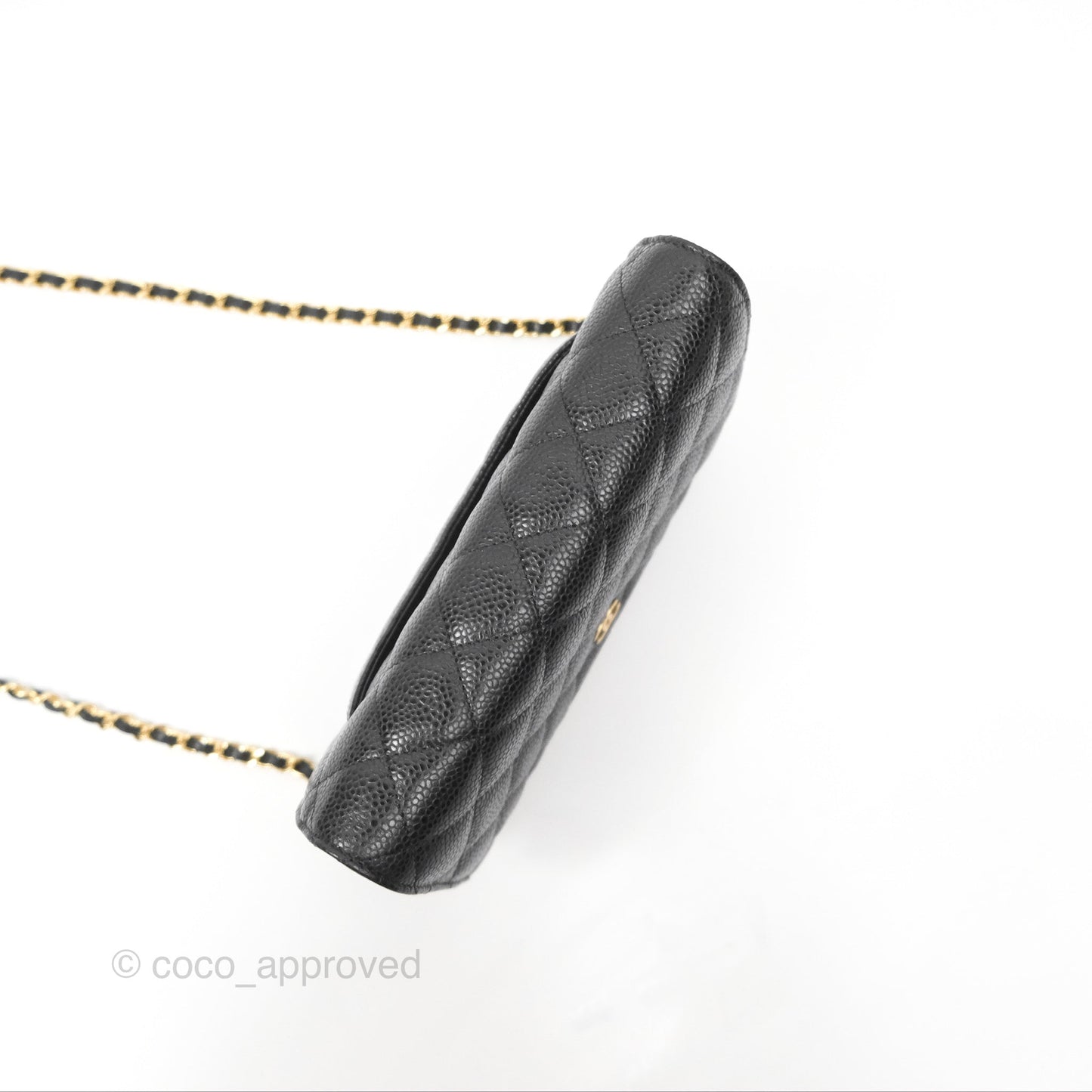 Chanel Classic Wallet on Chain WOC Quilted Black Caviar Gold Hardware