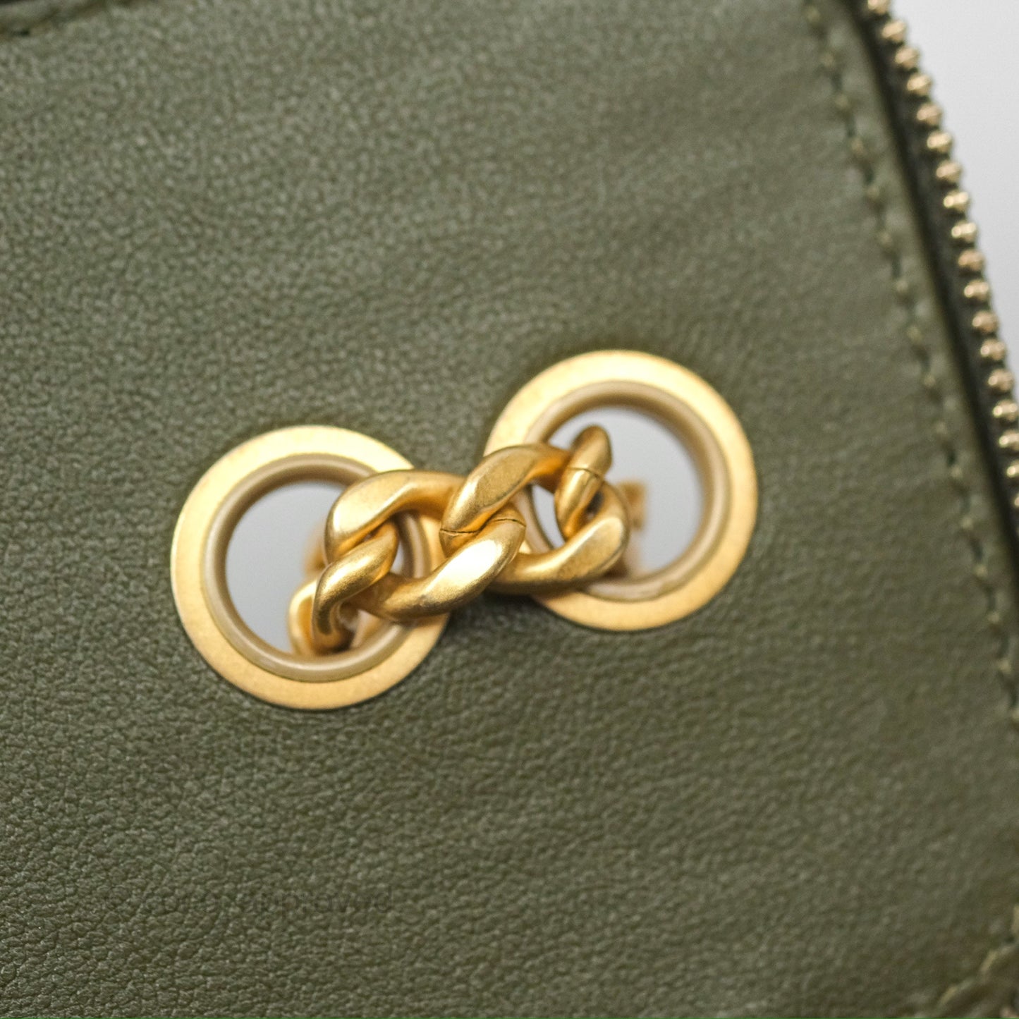 Chanel All Slide Vanity with Adjustable Chain Dark Olive Green Lambskin Aged Gold Hardware