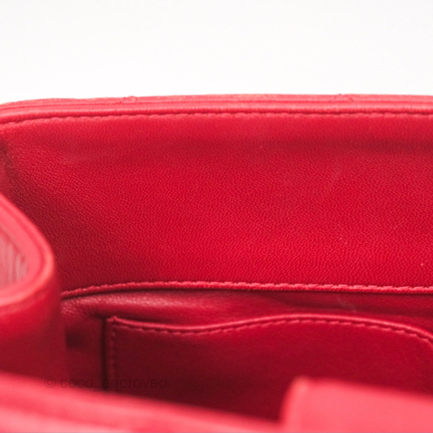 Chanel Tote Bag Red Lambskin Aged Gold Hardware