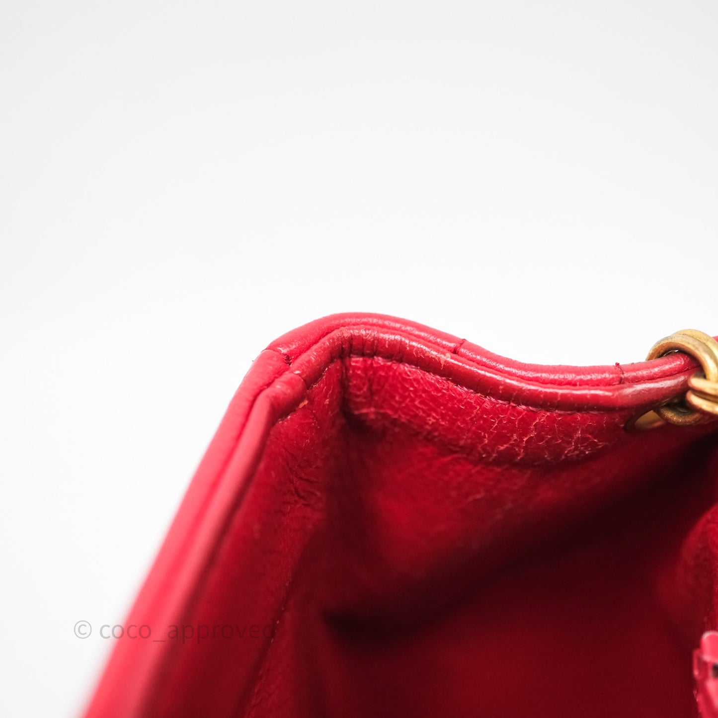 Chanel Vintage Quilted Flap Bag Red Lambskin Gold Hardware