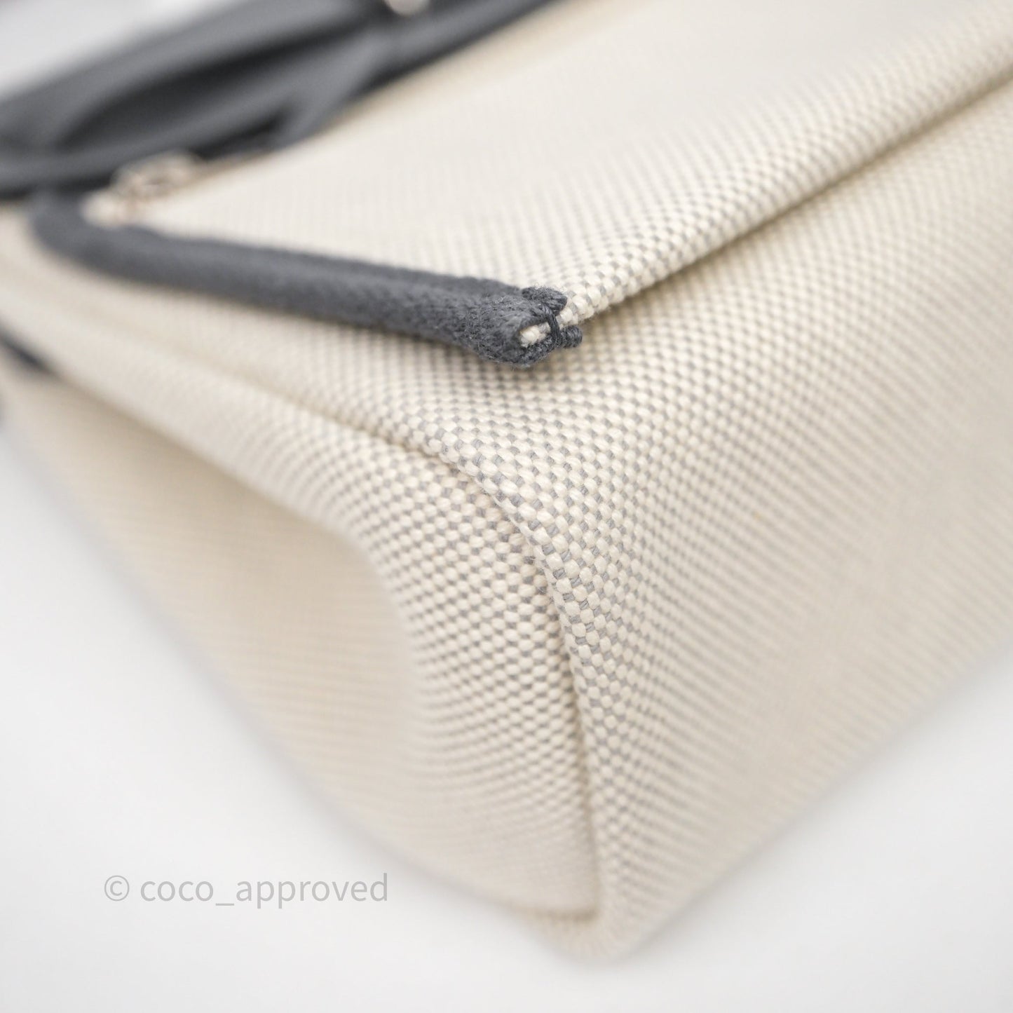 Hermès Zip 20 Mini Herbag Ecru-Bleu Glacier8U/Ardoise85 Canvas Palladium Hardware