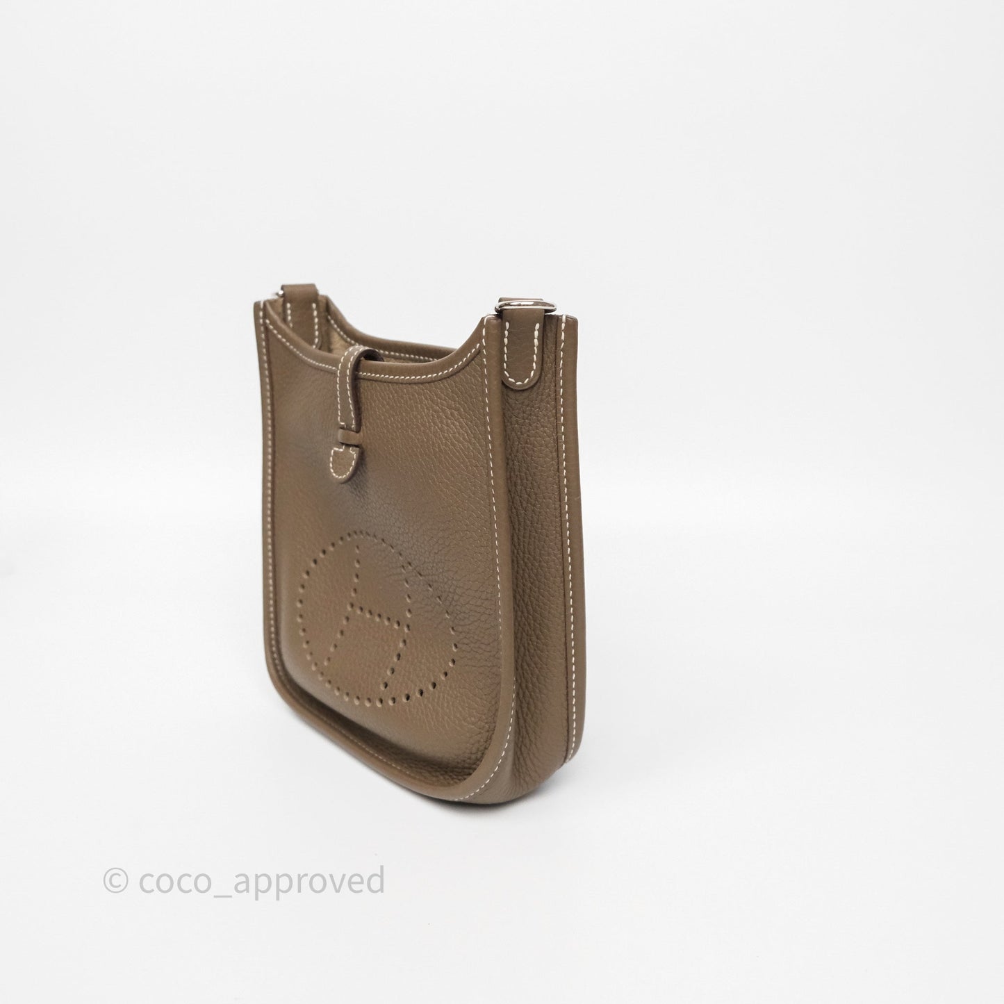 Hermès Mini Evelyne 16 Etoupe 18 Clemence Palladium Hardware