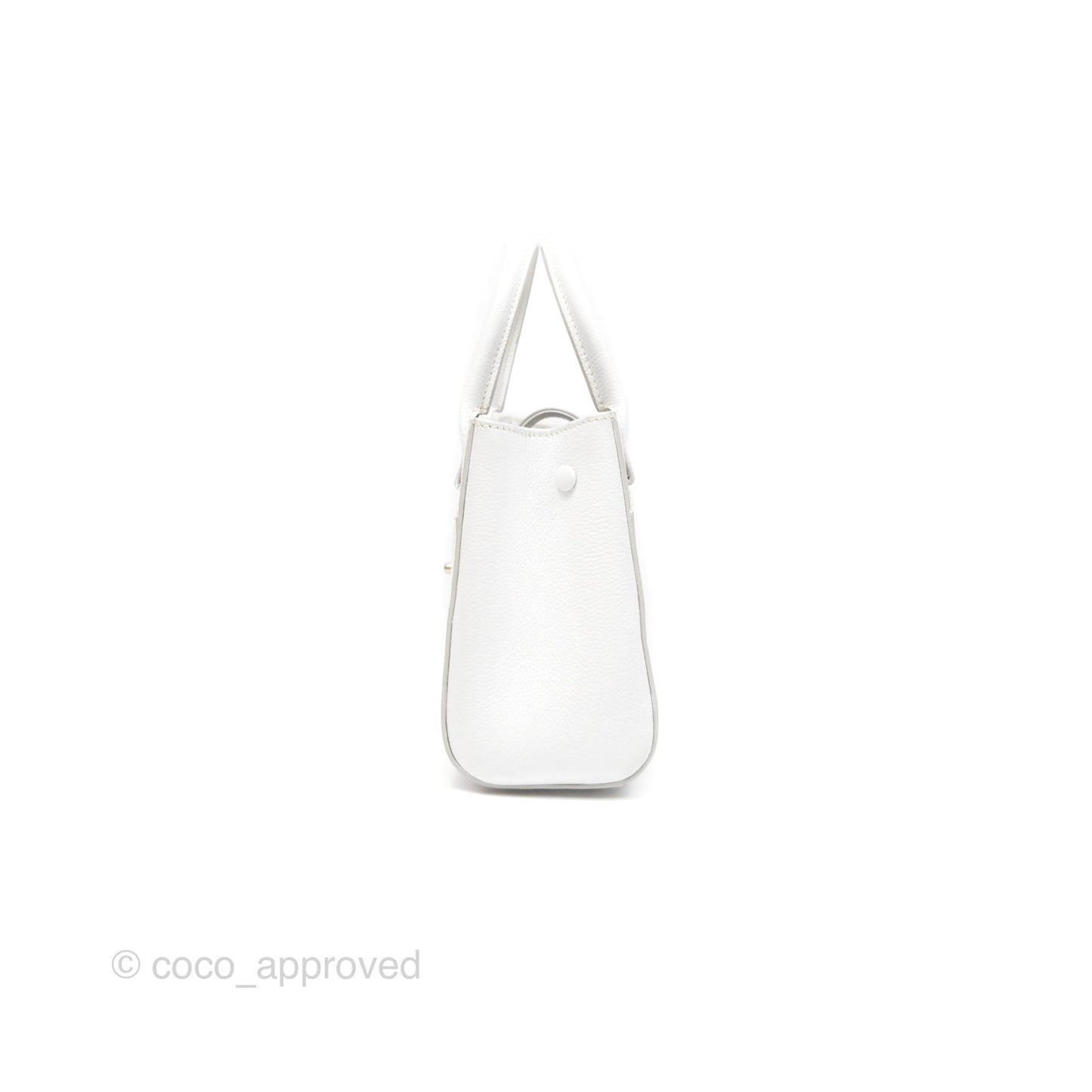 Chanel Mini Neo Executive Shopper Tote White Grained Calfskin Silver Hardware