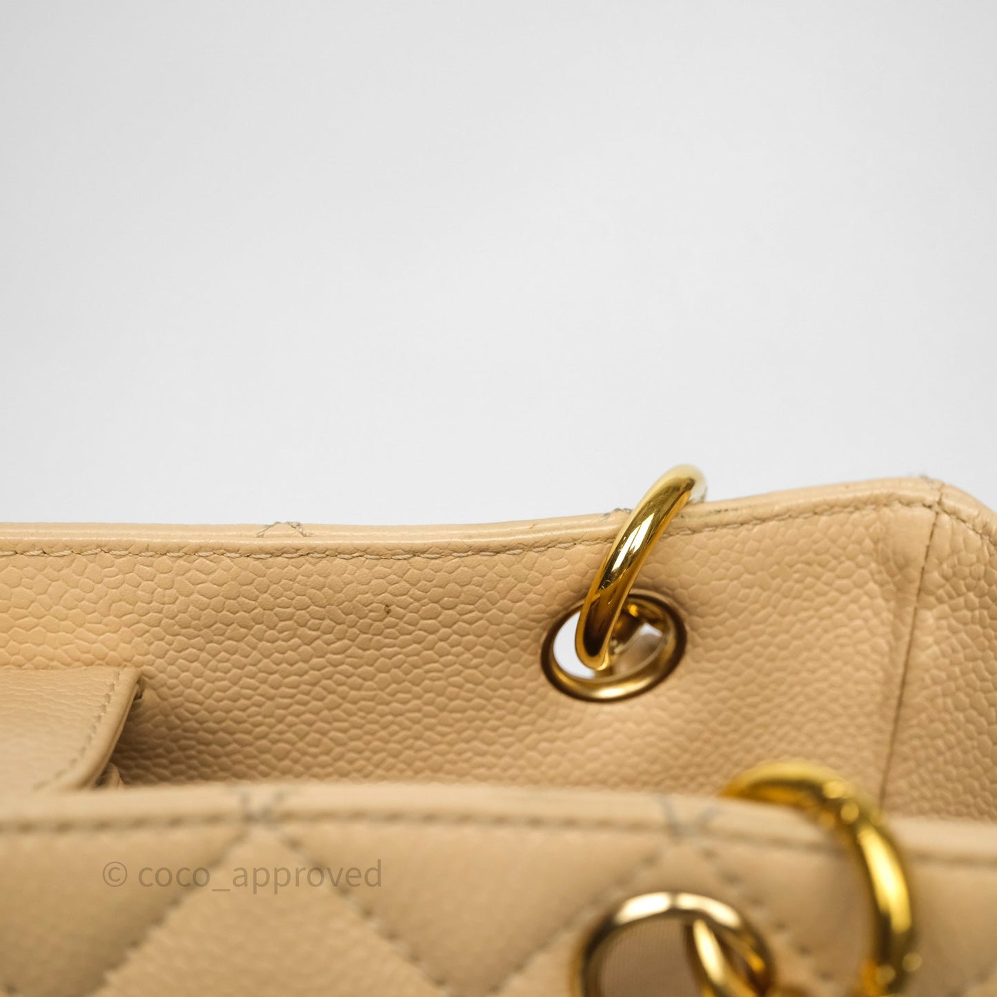 Chanel PST Tote Beige Caviar Gold Hardware