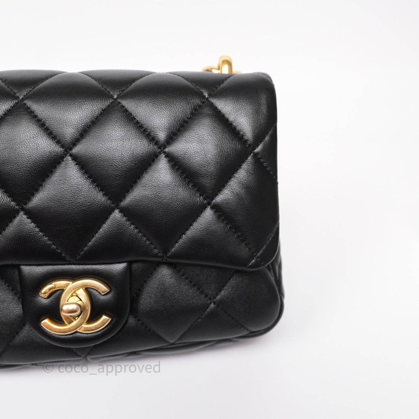 Chanel Small Funky Town Black Lambskin Aged Gold Hardware