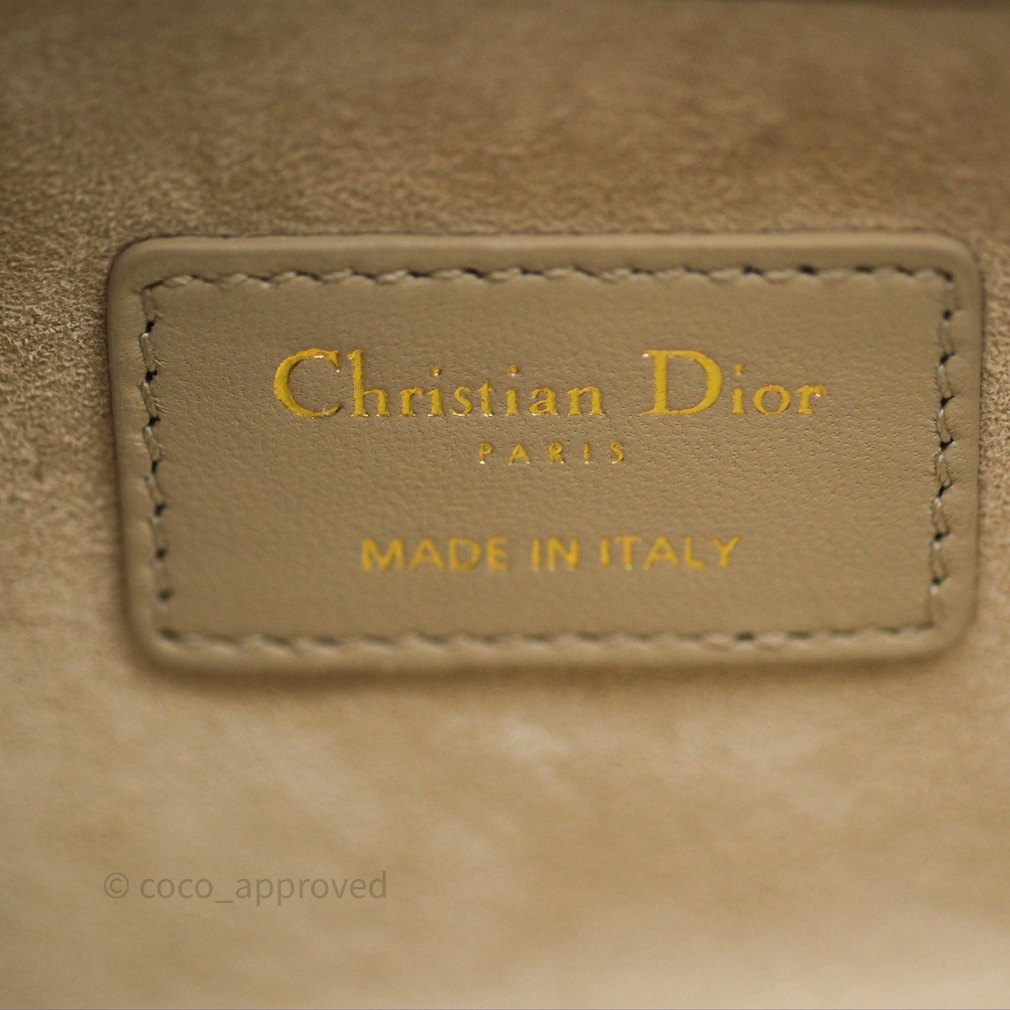 Dior Medium Lady D-Joy Bag Sand Lambskin Cannage Gold Hardware