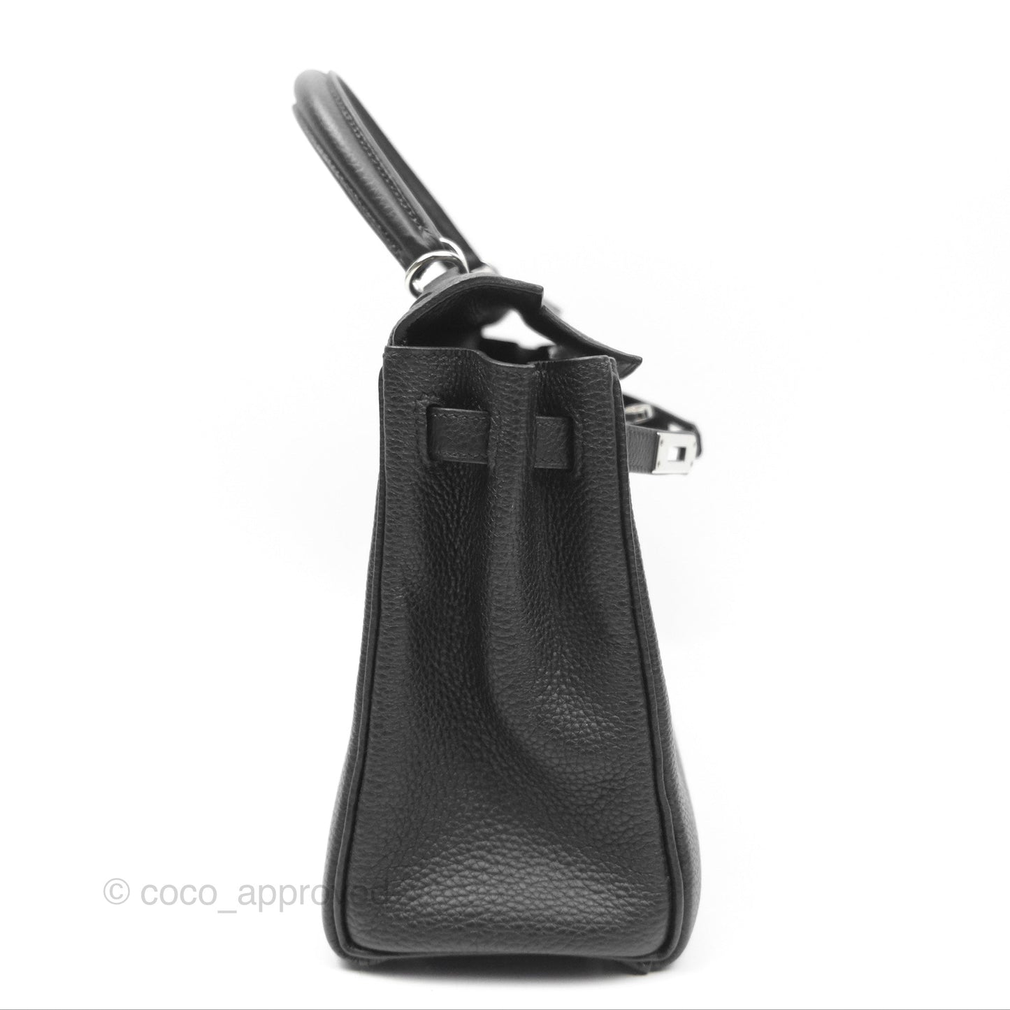 Hermès Retourne Kelly 25 Black Togo Palladium Hardware