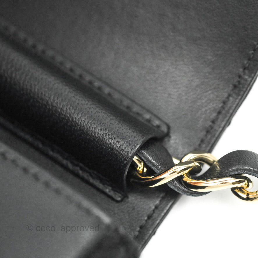 Chanel Mini Bag Black Lambskin Crochet Gold Hardware 22C