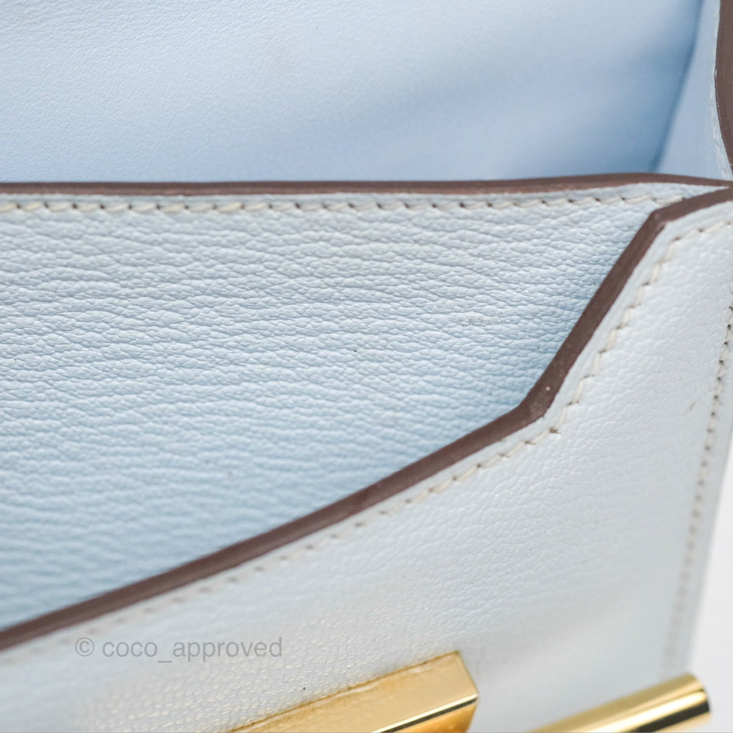 Hermes Mini Verrou Bleu Brume Chèvre Mysore Gold Hardware