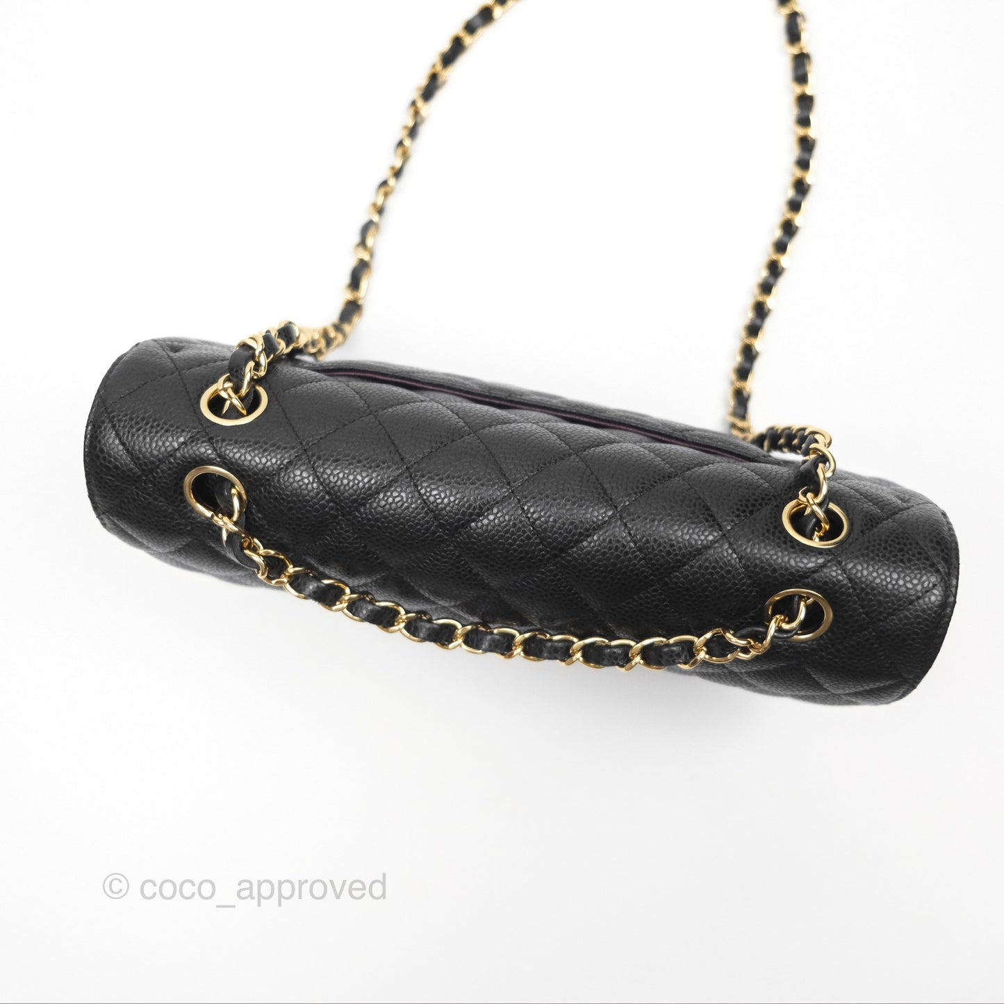 Chanel Classic M/L Medium Flap Quilted Black Caviar Gold Hardware