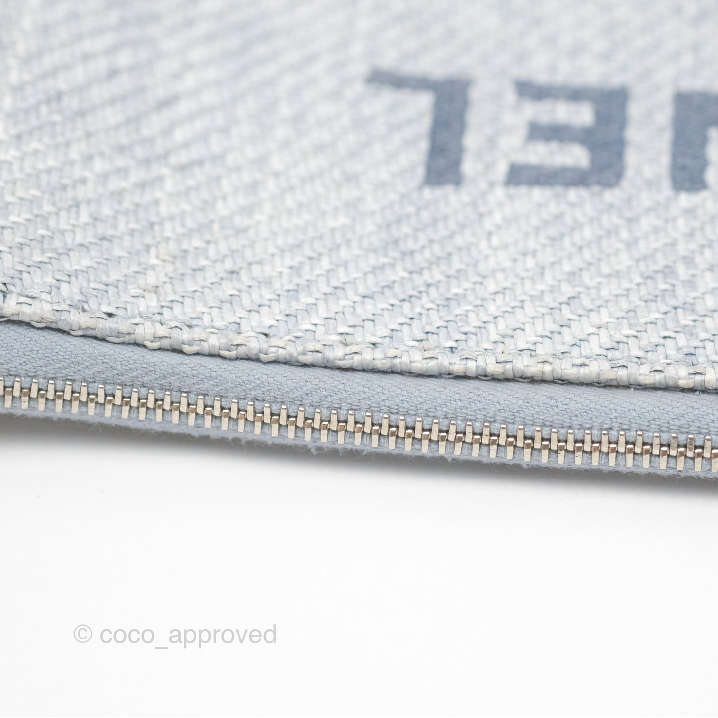 Chanel Deauville Clutch Light Blue Raffia