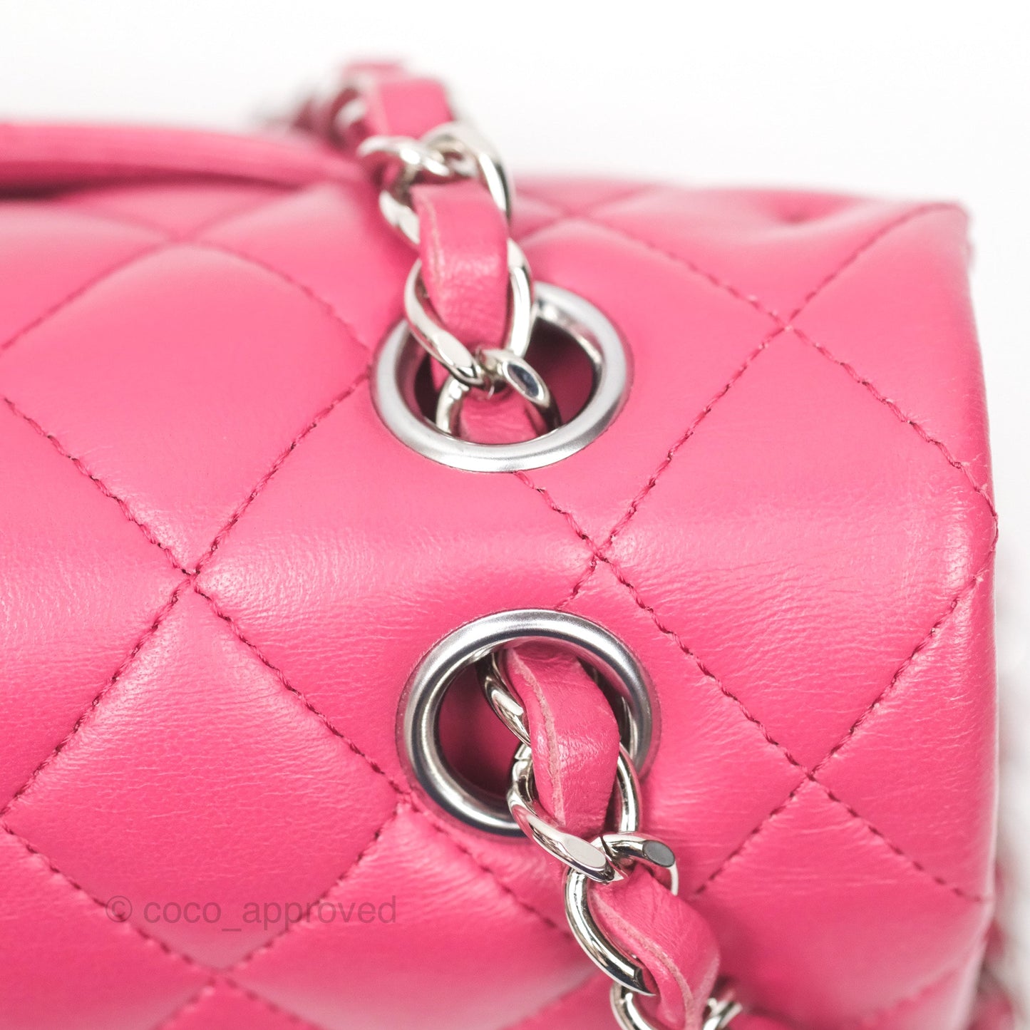 Chanel Classic M/L Medium Flap Quilted Dark Pink Lambskin Silver Hardware