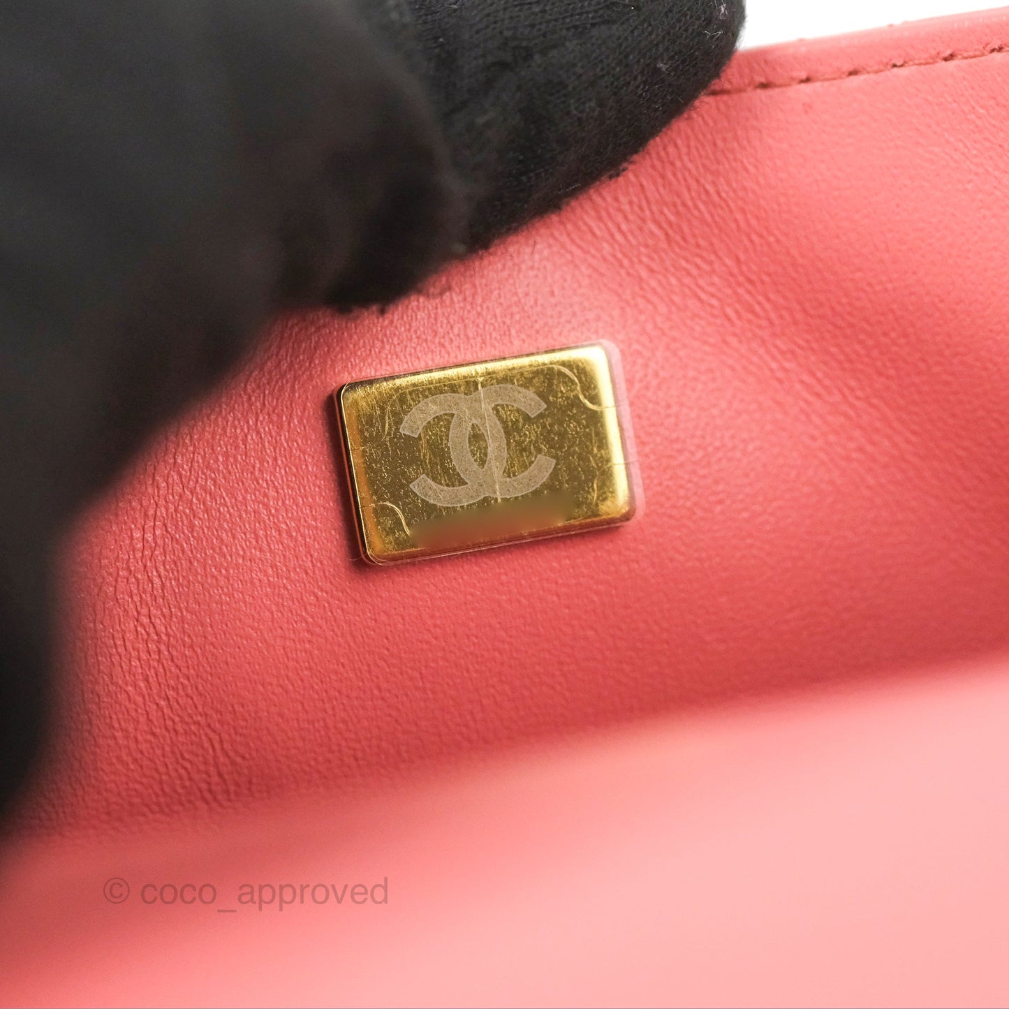 Chanel Quilted Mini Square Flap Pink Lambskin Gold Hardware
