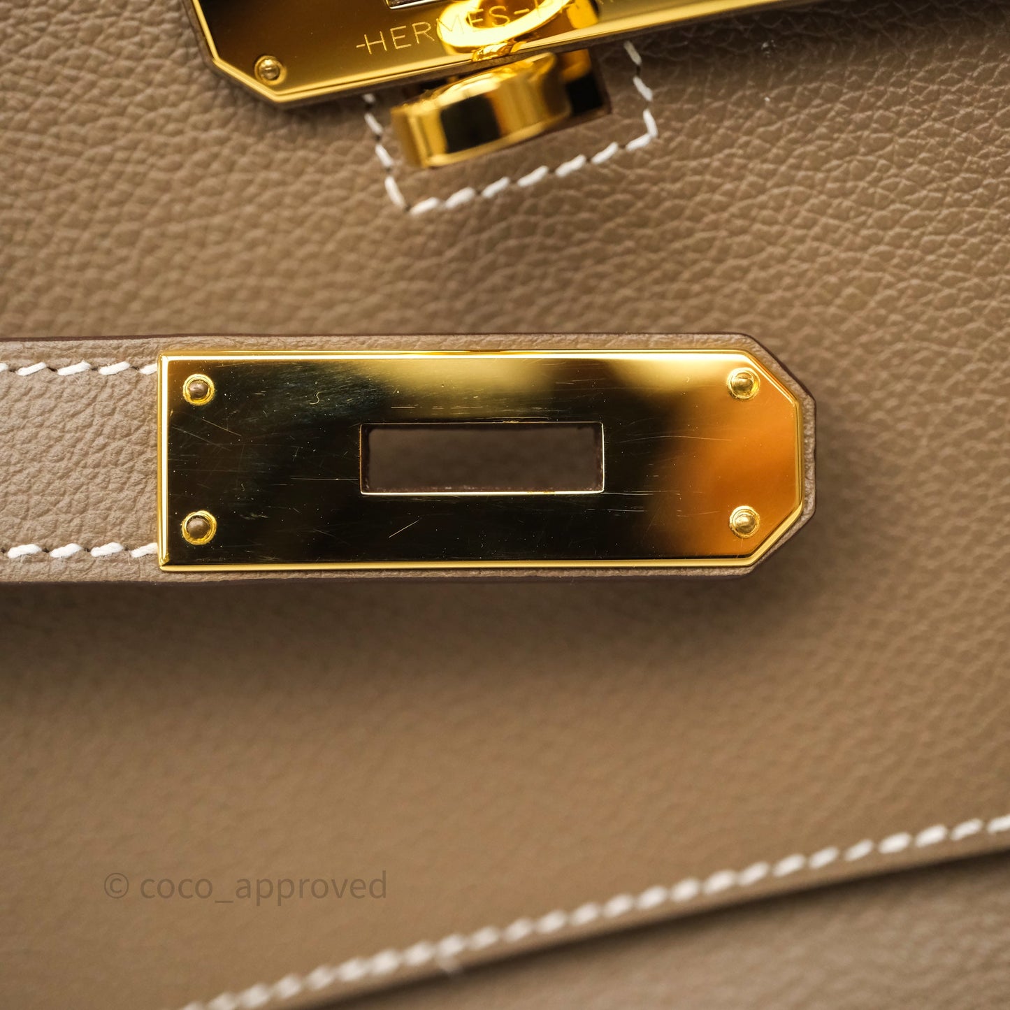 Hermès Mini Jypsiere Etoupe 18 Evercolor Gold Hardware