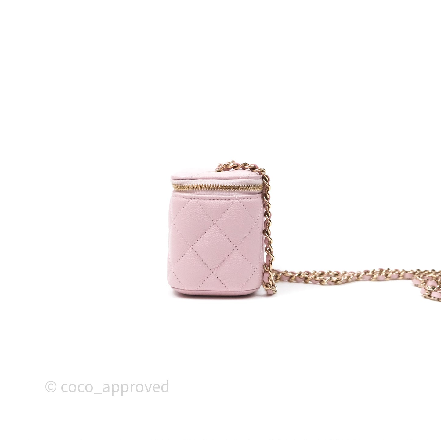 Chanel Mini Vanity With Chain Lilac Caviar Gold Hardware
