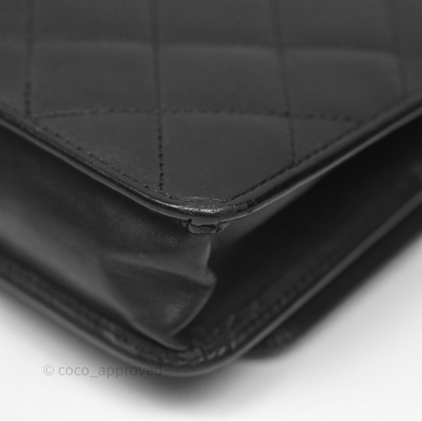 Chanel Quilted Wallet on Chain WOC Cambon Black Calfskin Silver Hardware