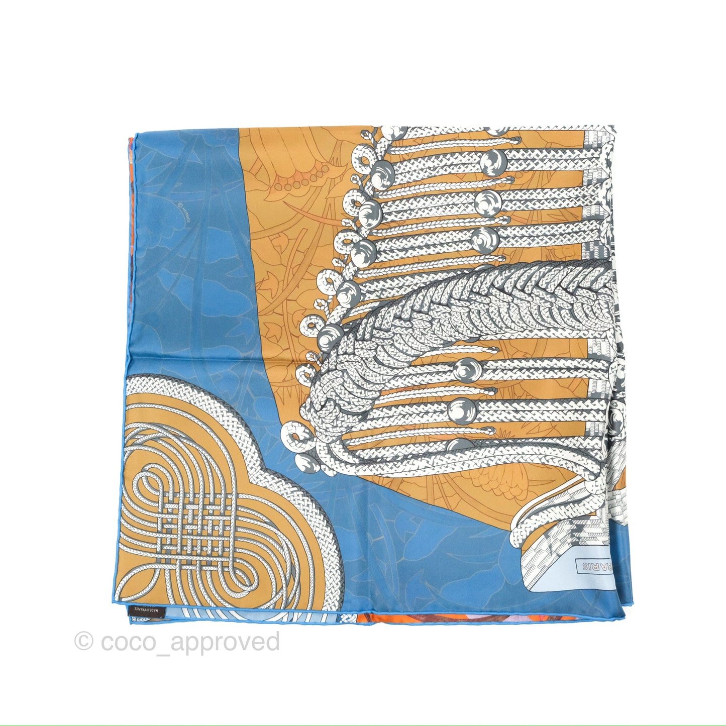 Hermès Brandebourgs Fleuris Double Face Scarf 90