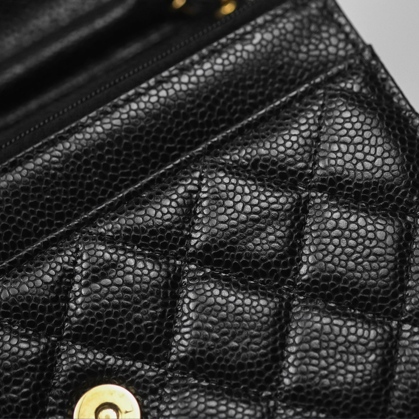 Chanel Classic Wallet On Chain WOC Quilted Black Caviar Gold Hardware