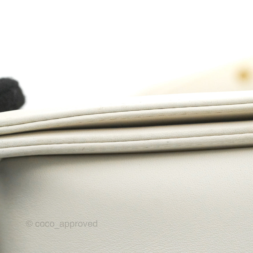 Chanel Medium Boy Bag White Calfskin Gold Hardware