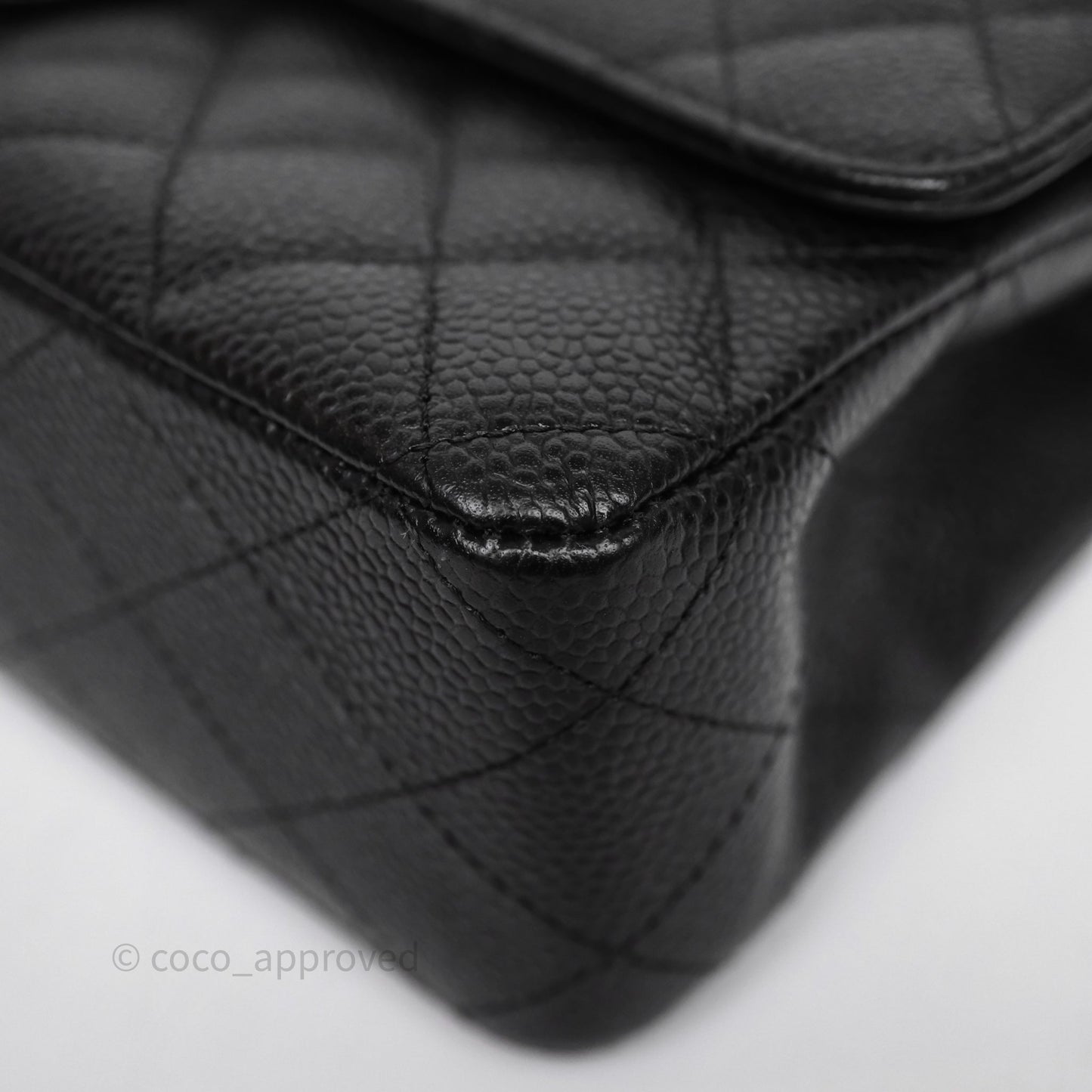 Chanel Classic M/L Medium Flap Quilted Black Caviar Silver Hardware