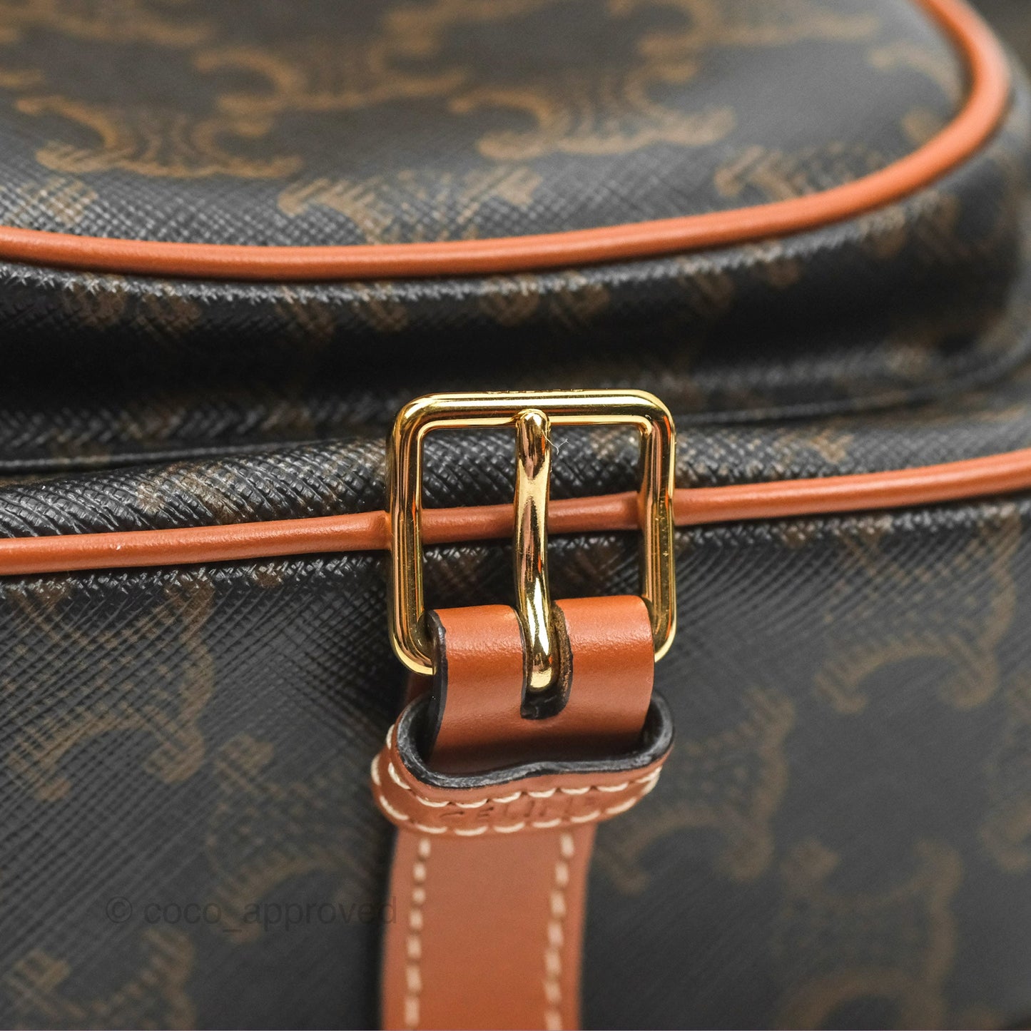 Celine Medium Folco Bag Triomphe Canvas Tan